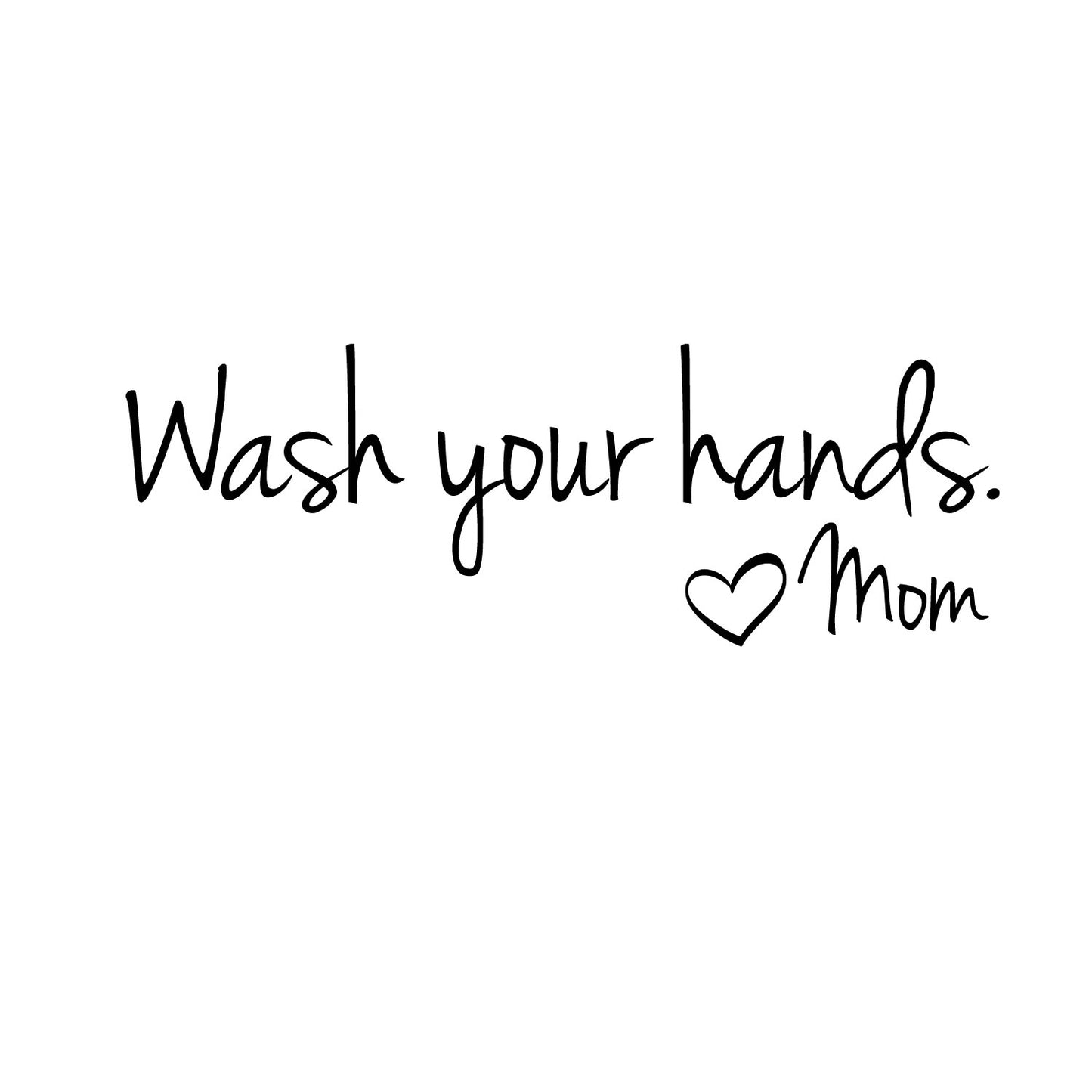 Vinyl Wall Art Decal - Printique Wash Your Hands Love Mom Quote Bathroom Wall Stickers Waterproof Bathroom Wall Decor