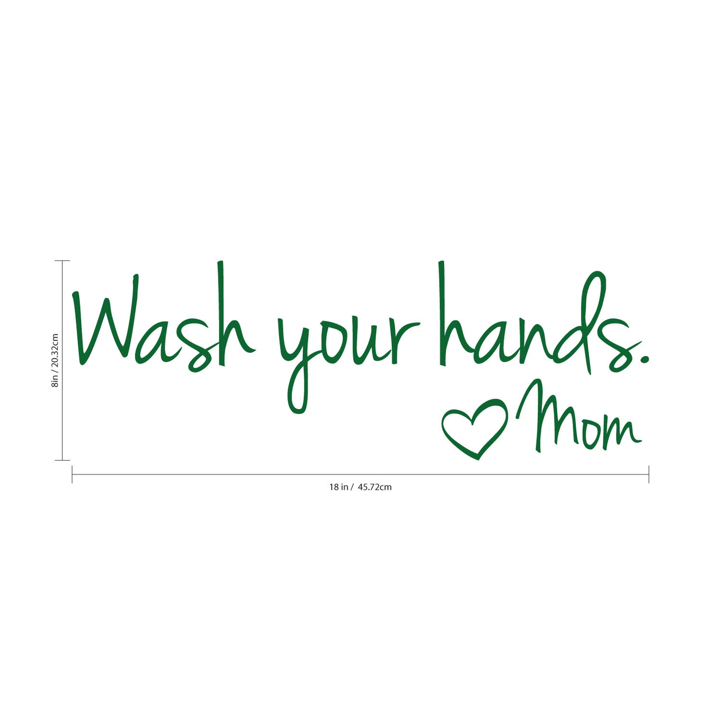 Vinyl Wall Art Decal - Printique Wash Your Hands Love Mom Quote Bathroom Wall Stickers Waterproof Bathroom Wall Decor
