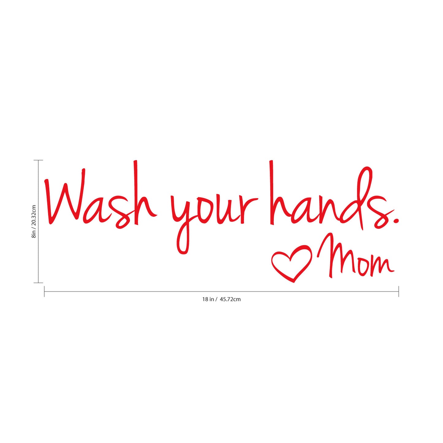 Vinyl Wall Art Decal - Printique Wash Your Hands Love Mom Quote Bathroom Wall Stickers Waterproof Bathroom Wall Decor
