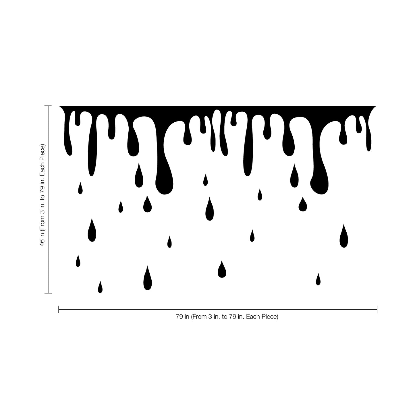 Vinyl Wall Art Decal - Blood Dripping Vinyl Sticker - Removable Wall Decal Peel and Stick Indoor Outdoor Halloween Decorations for Home, Living Room, Office, School, Doors and Windows