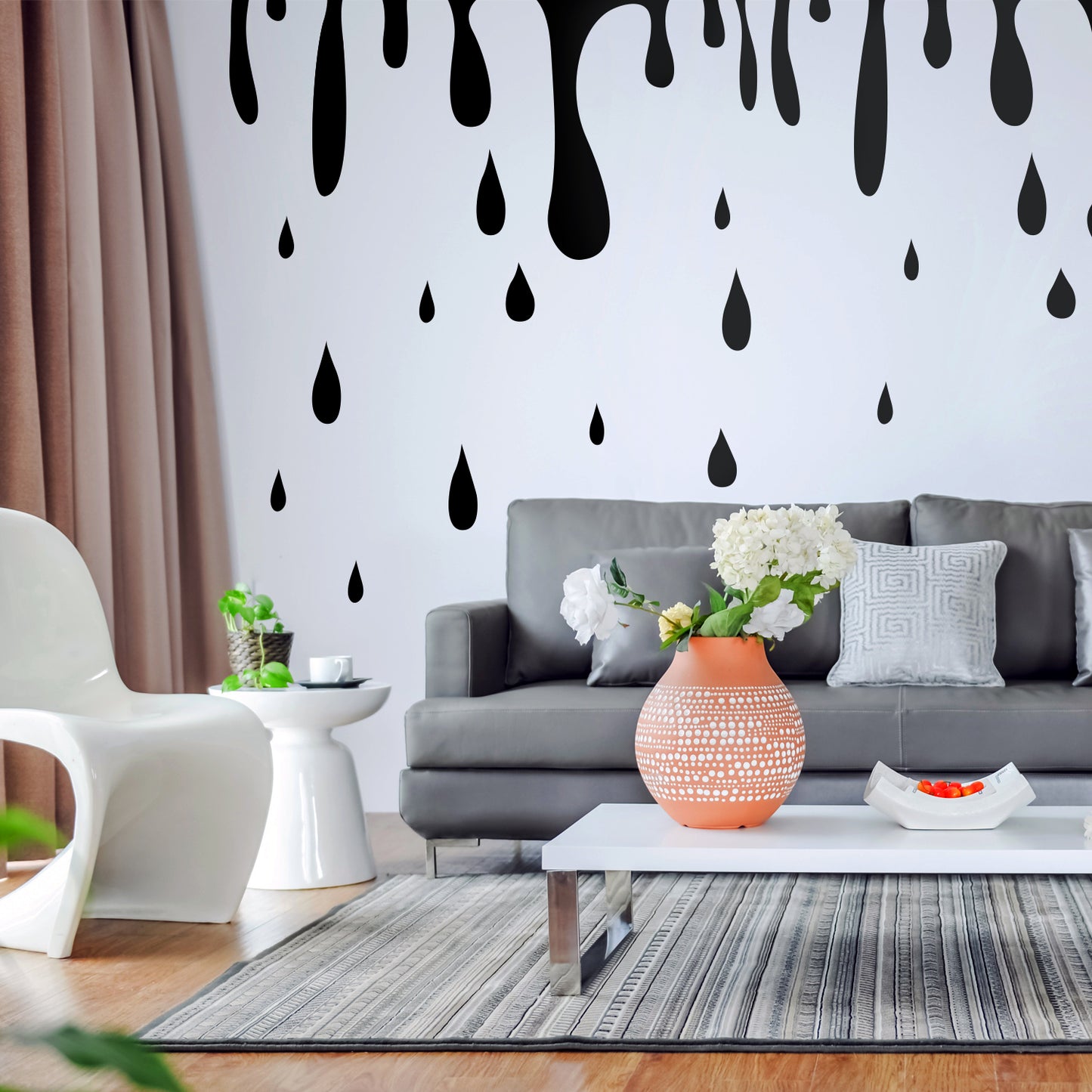 Vinyl Wall Art Decal - Blood Dripping Vinyl Sticker - Removable Wall Decal Peel and Stick Indoor Outdoor Halloween Decorations for Home, Living Room, Office, School, Doors and Windows