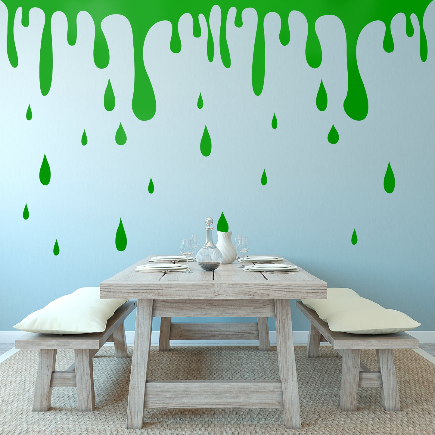 Vinyl Wall Art Decal - Blood Dripping Vinyl Sticker - Removable Wall Decal Peel and Stick Indoor Outdoor Halloween Decorations for Home, Living Room, Office, School, Doors and Windows