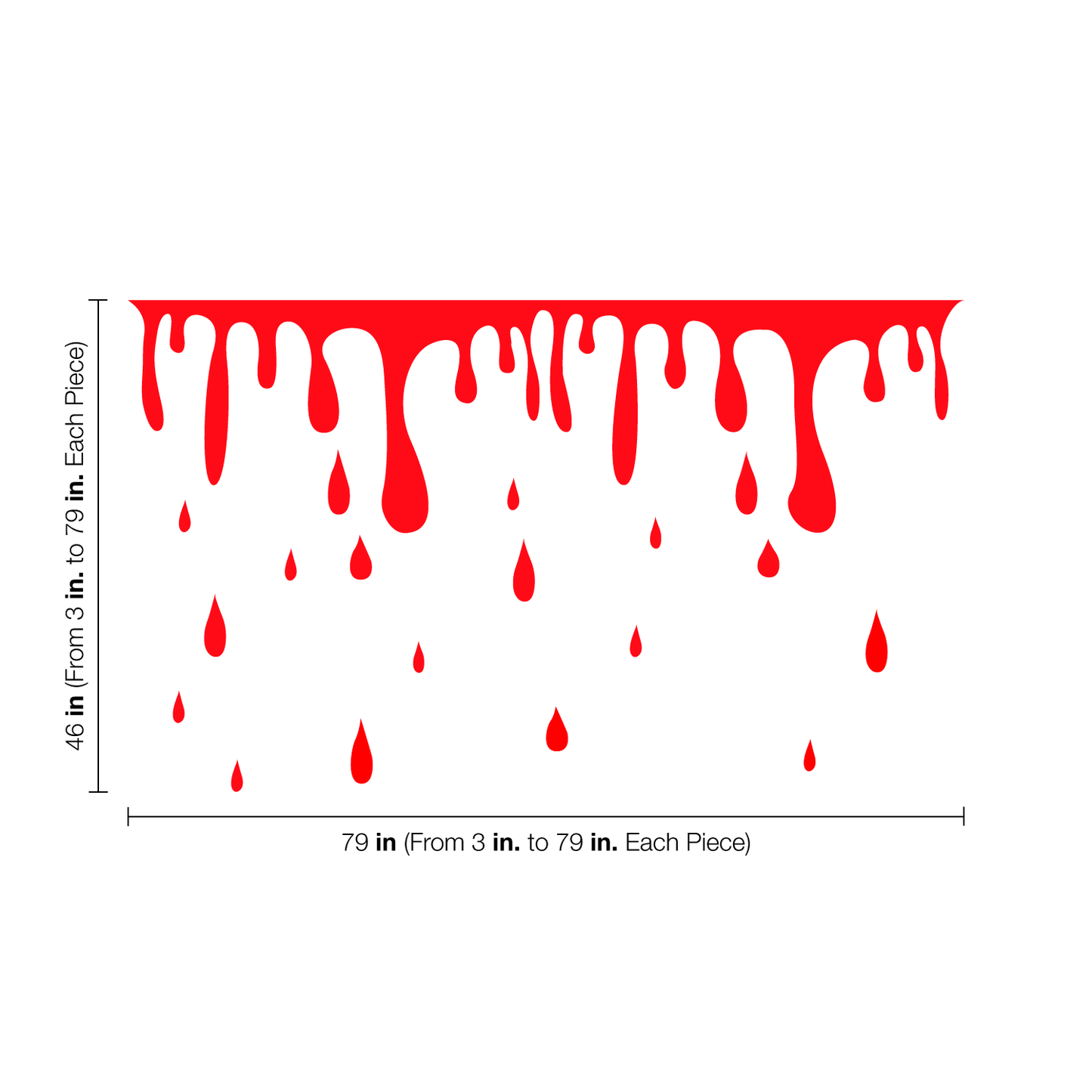 Vinyl Wall Art Decal - Blood Dripping Vinyl Sticker - Removable Wall Decal Peel and Stick Indoor Outdoor Halloween Decorations for Home, Living Room, Office, School, Doors and Windows