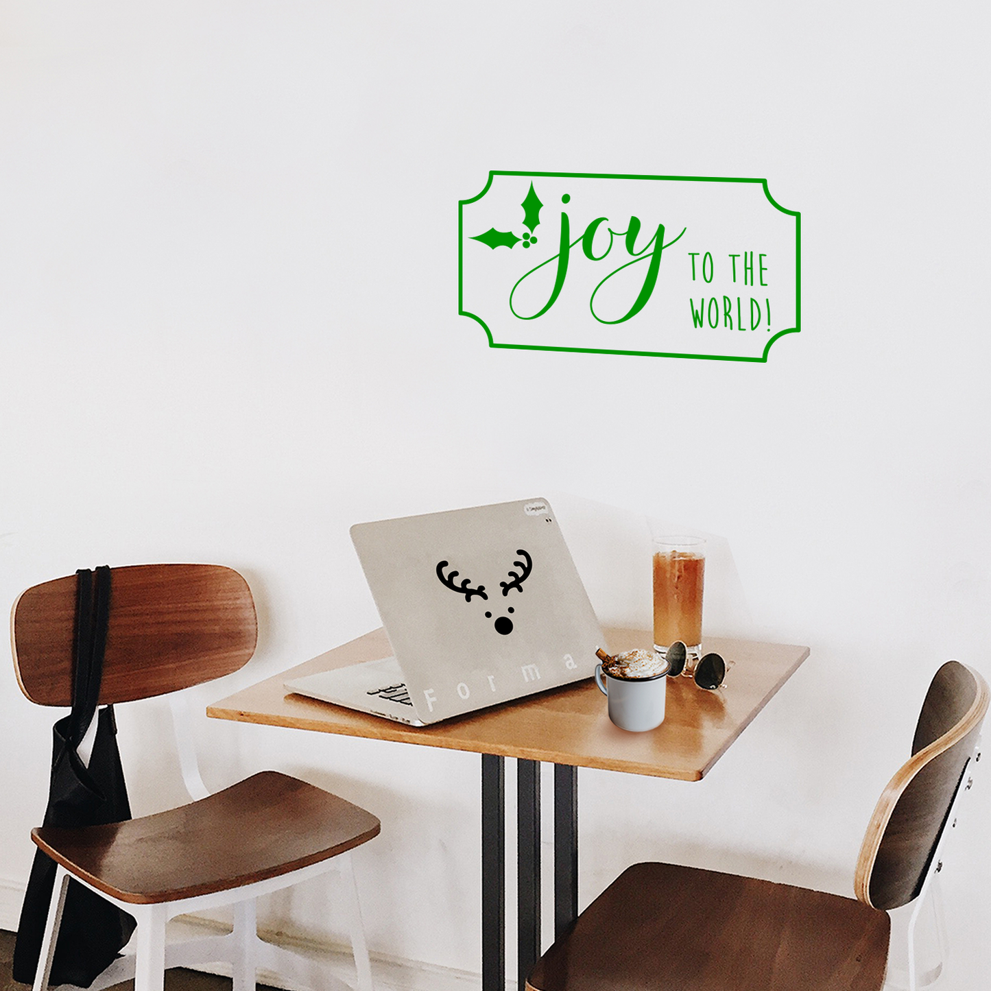 Vinyl Wall Art Decal - Joy to The World - 12" x 23" - Christmas Holiday Seasonal Decoration Sticker - Indoor Outdoor Home Office Wall Door Window Bedroom Workplace Decor Decals