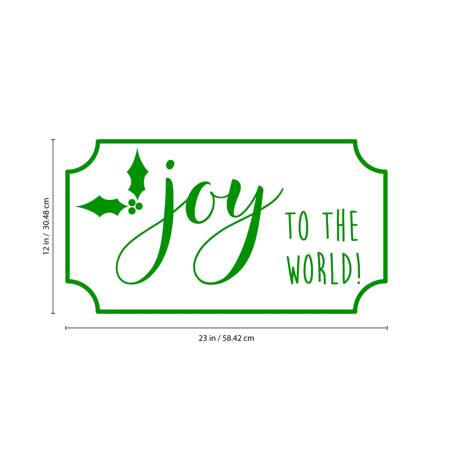 Vinyl Wall Art Decal - Joy to The World - 12" x 23" - Christmas Holiday Seasonal Decoration Sticker - Indoor Outdoor Home Office Wall Door Window Bedroom Workplace Decor Decals