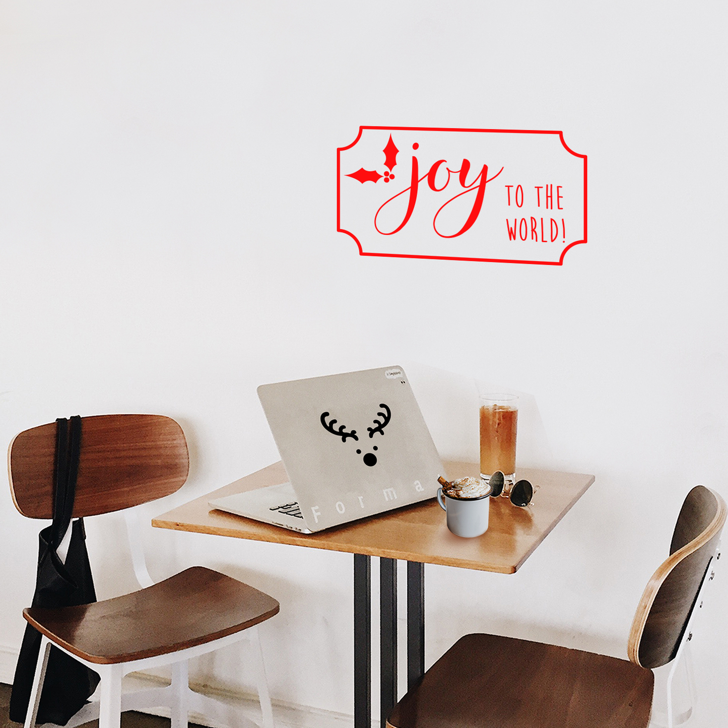 Vinyl Wall Art Decal - Joy to The World - 12" x 23" - Christmas Holiday Seasonal Decoration Sticker - Indoor Outdoor Home Office Wall Door Window Bedroom Workplace Decor Decals