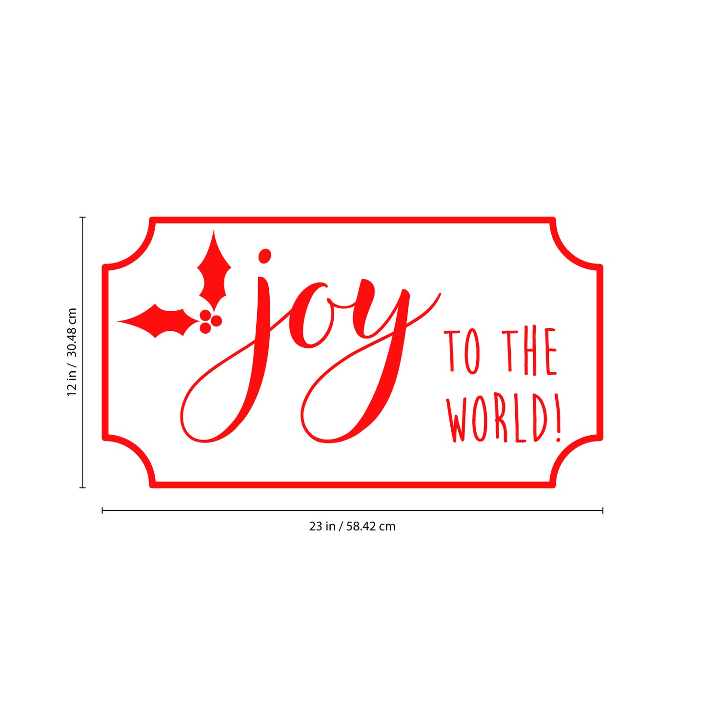 Vinyl Wall Art Decal - Joy to The World - 12" x 23" - Christmas Holiday Seasonal Decoration Sticker - Indoor Outdoor Home Office Wall Door Window Bedroom Workplace Decor Decals