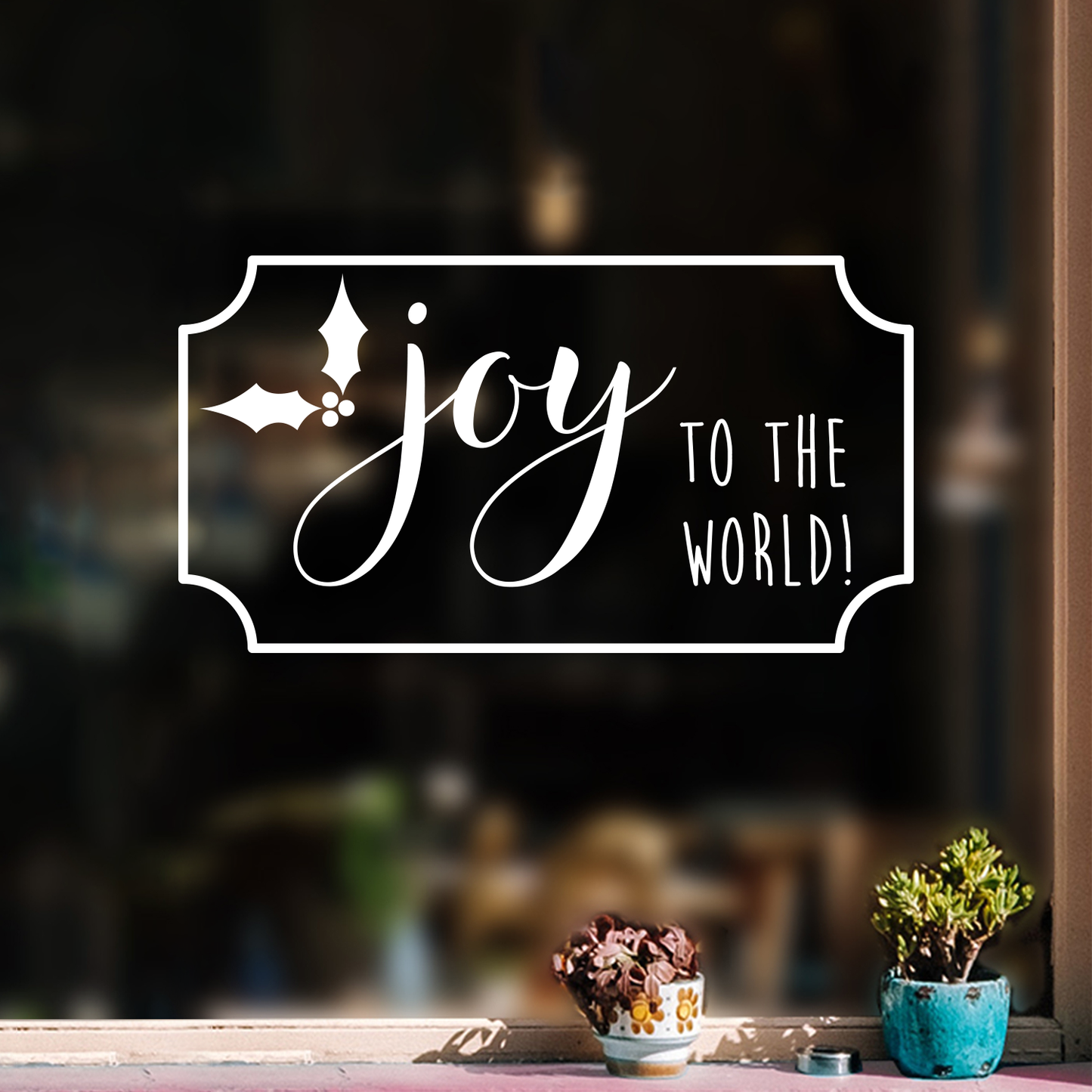 Vinyl Wall Art Decal - Joy to The World - 12" x 23" - Christmas Holiday Seasonal Decoration Sticker - Indoor Outdoor Home Office Wall Door Window Bedroom Workplace Decor Decals