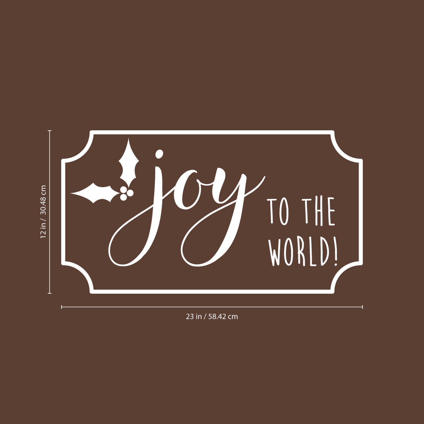 Vinyl Wall Art Decal - Joy to The World - 12" x 23" - Christmas Holiday Seasonal Decoration Sticker - Indoor Outdoor Home Office Wall Door Window Bedroom Workplace Decor Decals