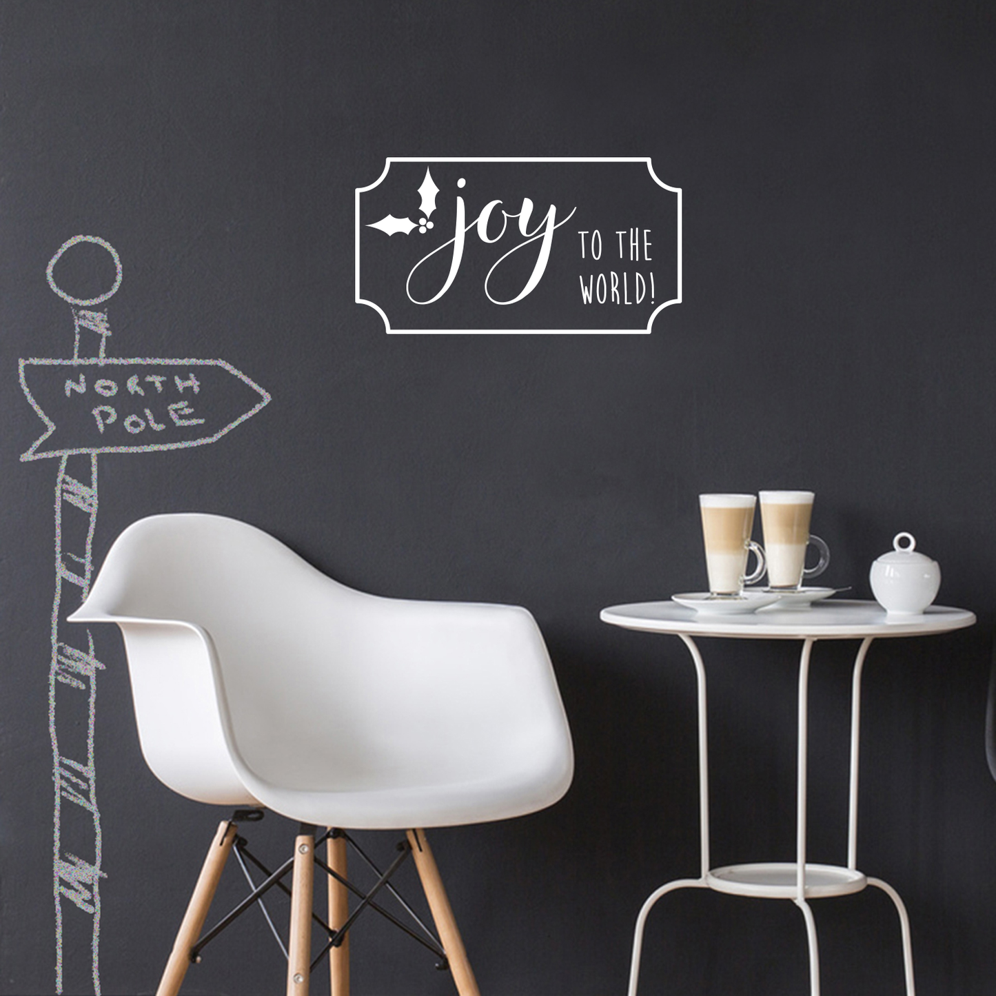 Vinyl Wall Art Decal - Joy to The World - 12" x 23" - Christmas Holiday Seasonal Decoration Sticker - Indoor Outdoor Home Office Wall Door Window Bedroom Workplace Decor Decals