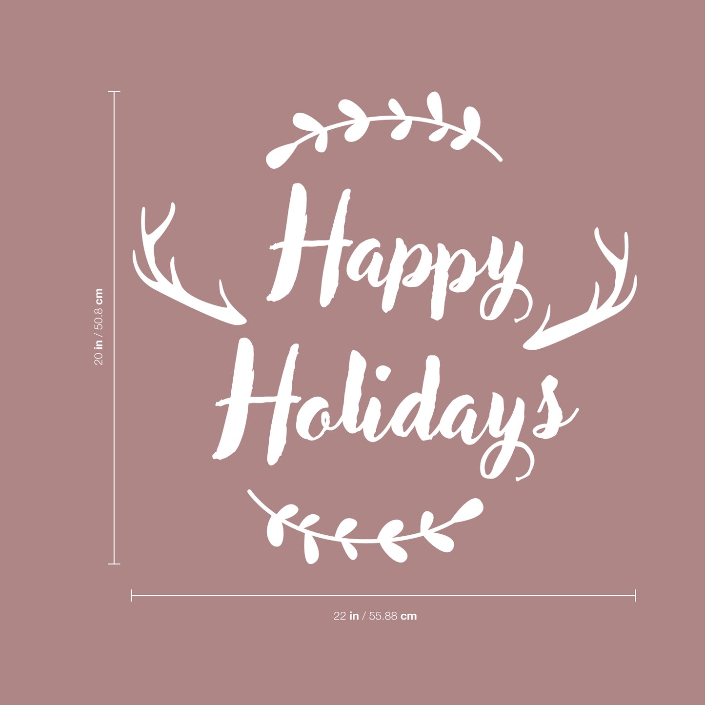 Vinyl Wall Art Decal - Happy Holidays - 20" x 22" - Winter Christmas Seasonal Holiday Decoration Sticker - Indoor Outdoor Home Office Wall Door Window Bedroom Workplace Decals