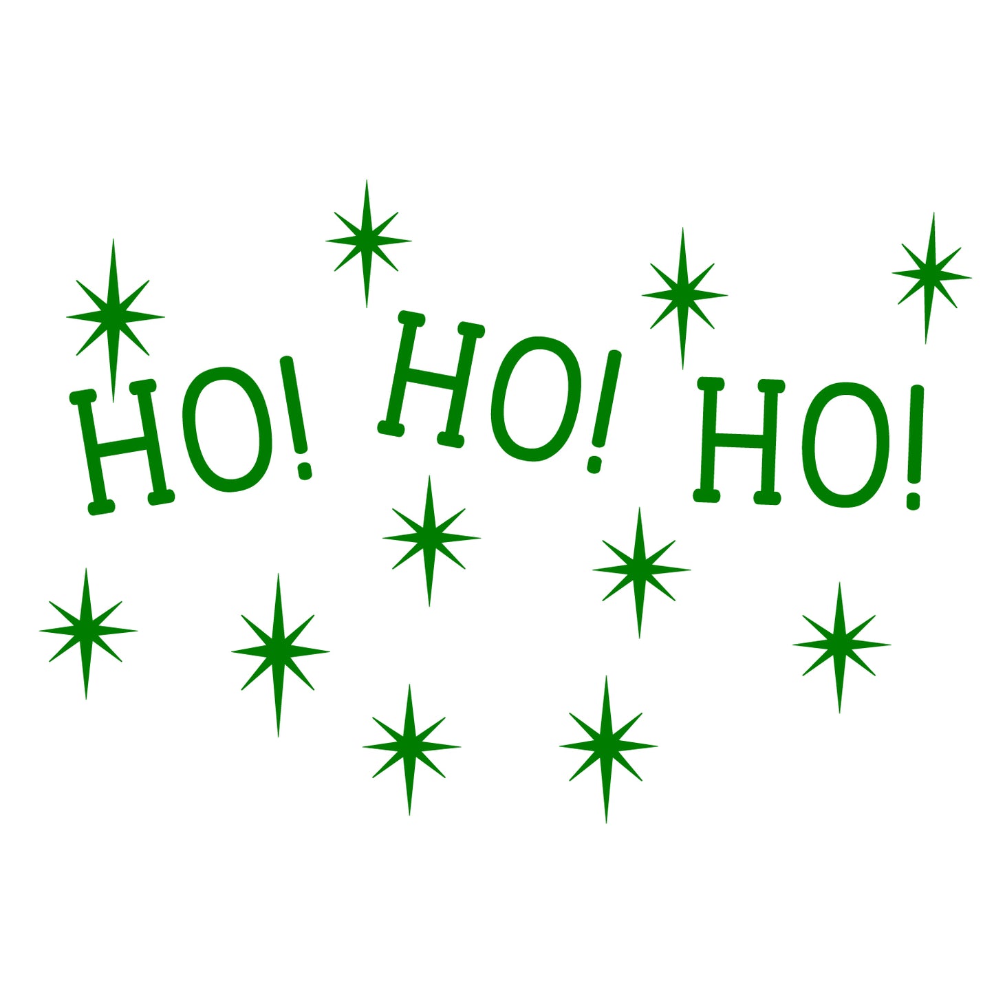 Vinyl Wall Art Decal - Ho Ho Ho and Stars - 22" x 22" - Christmas Seasonal Decoration Sticker - Indoor Outdoor Window Home Living Room Bedroom Apartment Office Door Decor