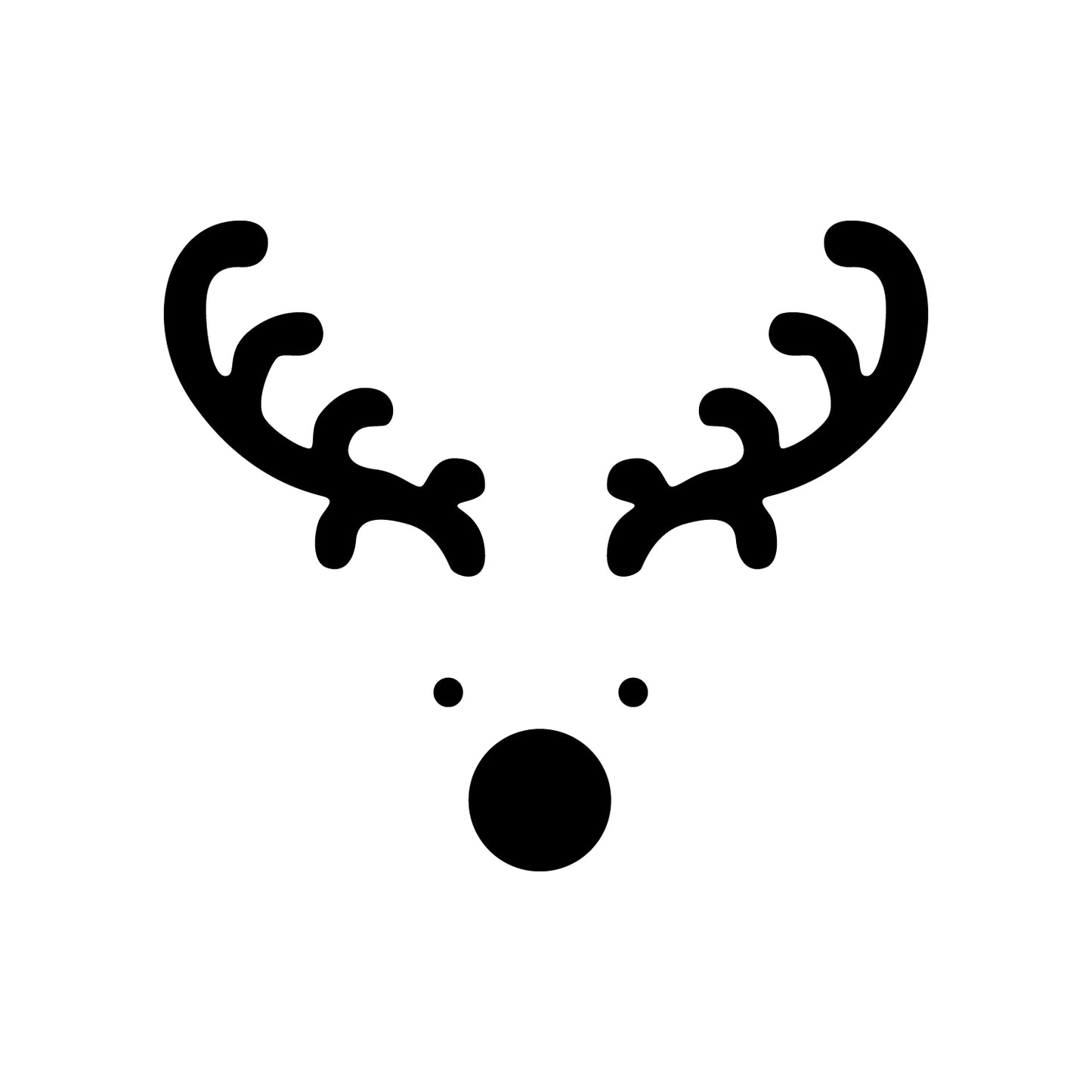 Vinyl Wall Art Decal - Reindeer Face - 20" x 23" - Christmas Seasonal Holiday Decoration Sticker - Indoor Outdoor Window Home Living Room Bedroom Apartment Office Door Decor