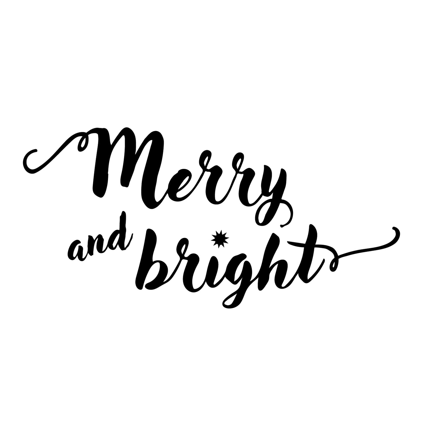 Vinyl Wall Art Decal - Merry and Bright - 11" x 22.5" - Christmas Seasonal Decoration Sticker - Indoor Outdoor Home Office Wall Door Window Bedroom Workplace Decor Decals