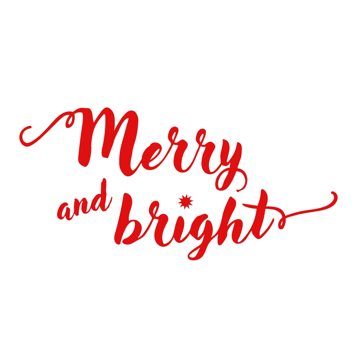 Vinyl Wall Art Decal - Merry and Bright - 11" x 22.5" - Christmas Seasonal Decoration Sticker - Indoor Outdoor Home Office Wall Door Window Bedroom Workplace Decor Decals
