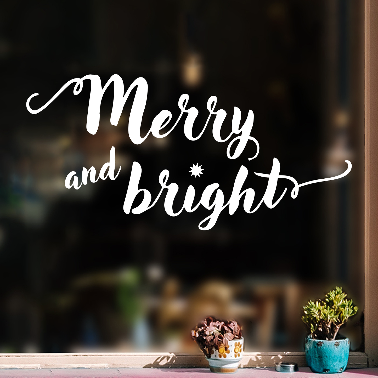 Vinyl Wall Art Decal - Merry and Bright - 11" x 22.5" - Christmas Seasonal Decoration Sticker - Indoor Outdoor Home Office Wall Door Window Bedroom Workplace Decor Decals