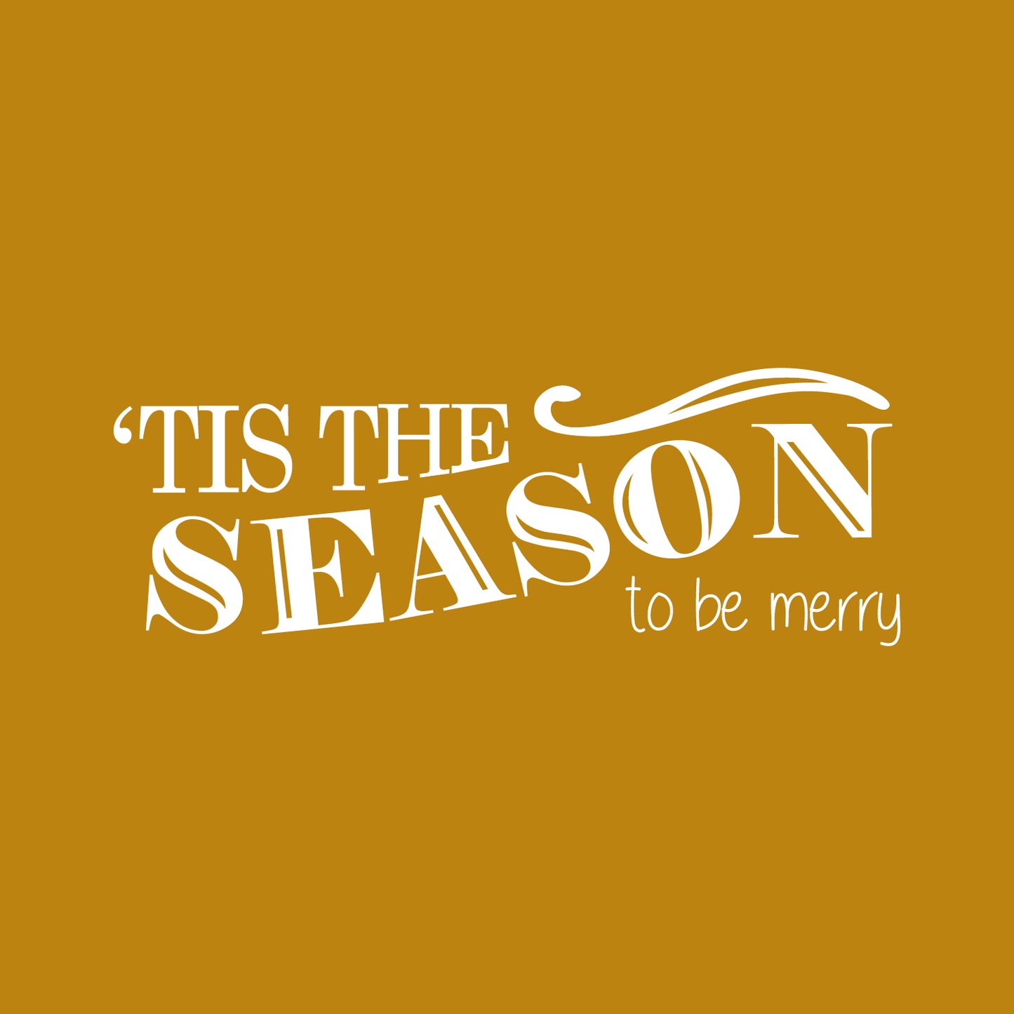 Vinyl Wall Art Decal - Tis The Season to Be Merry - 10" x 30" - Christmas Seasonal Holiday Sticker - Indoor Outdoor Home Living Room Bedroom Apartment Office Door Decor