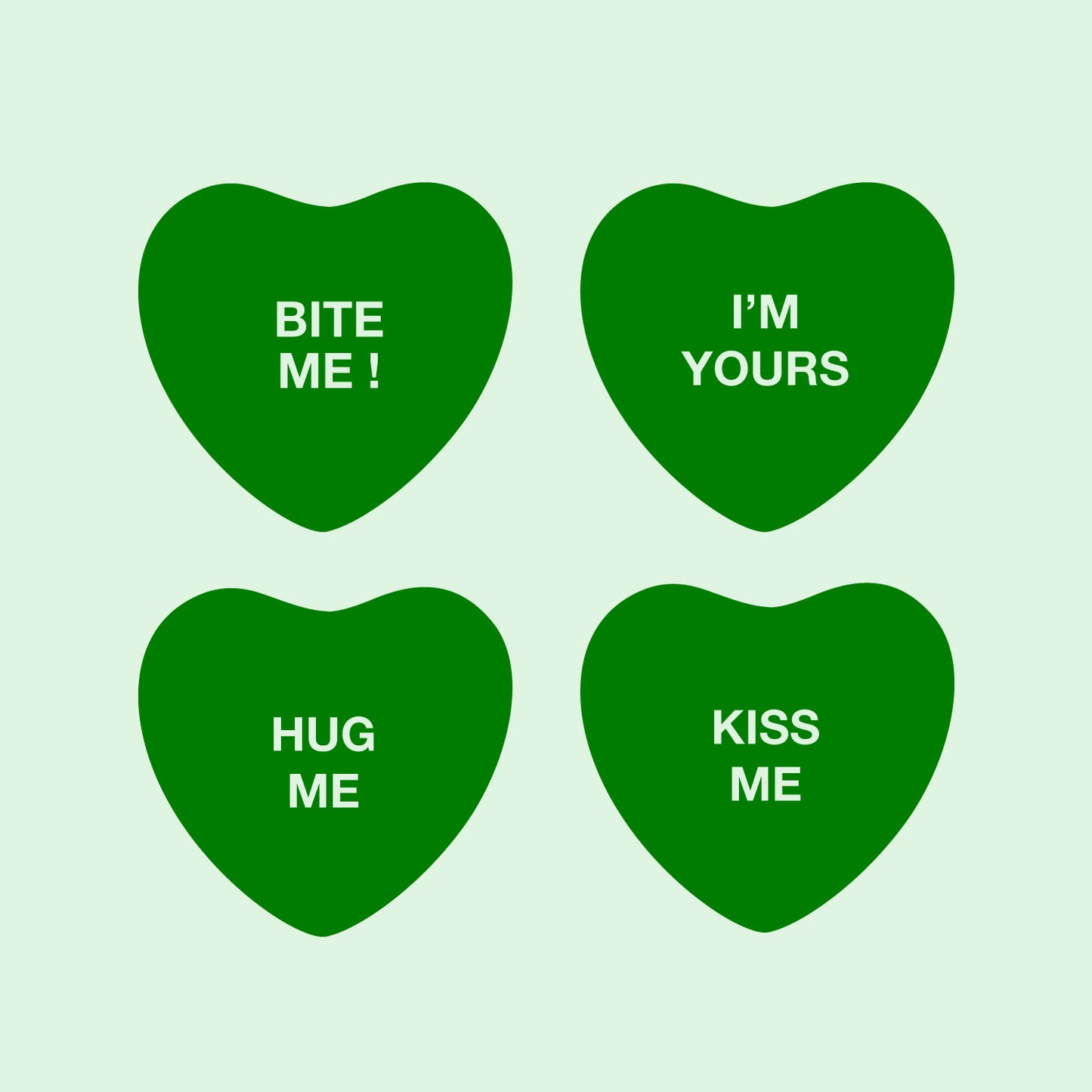 Set of 4 Valentines Day Vinyl Wall Art Decal - Assorted Heart Candies - 10" x 11" Each - Valentine’s Home Living Room Bedroom Fun Indoor Outdoor Apartment Coffee Shop Decor