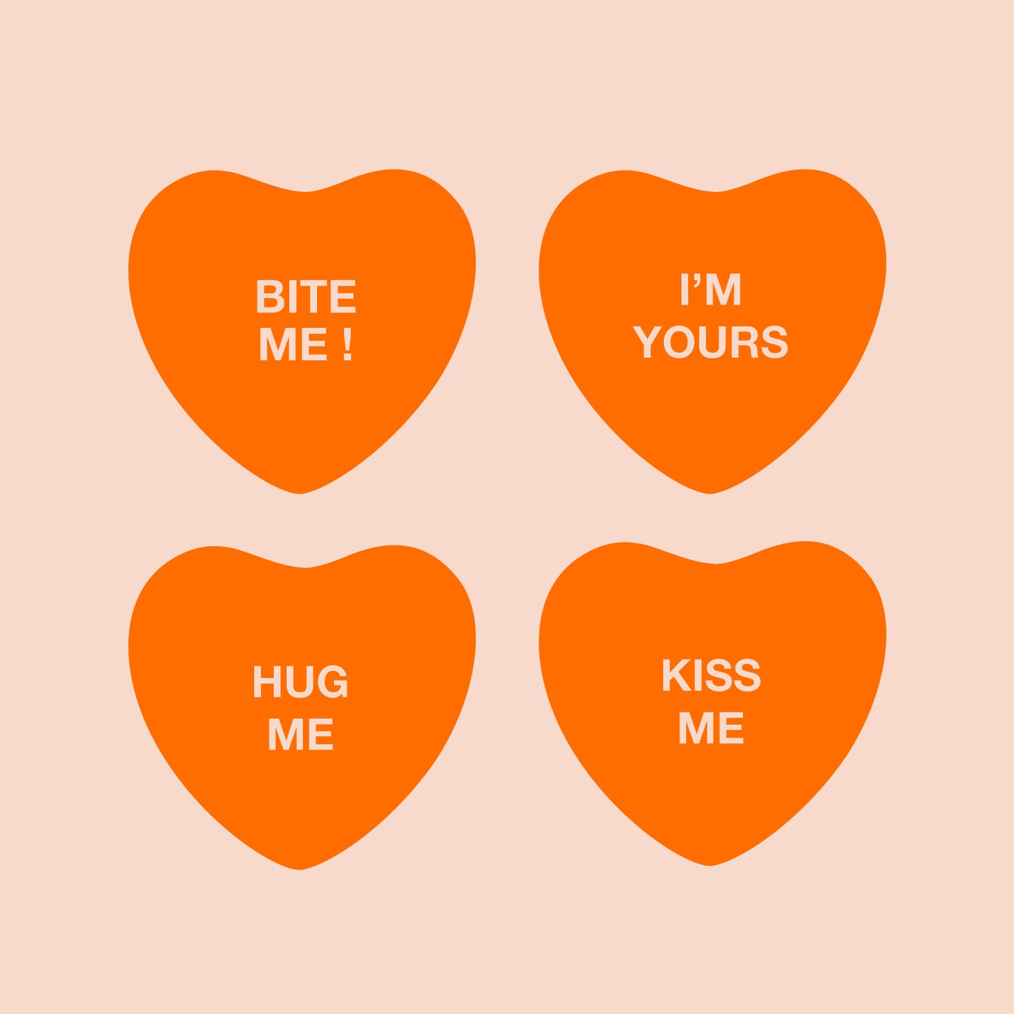 Set of 4 Valentines Day Vinyl Wall Art Decal - Assorted Heart Candies - 10" x 11" Each - Valentine’s Home Living Room Bedroom Fun Indoor Outdoor Apartment Coffee Shop Decor