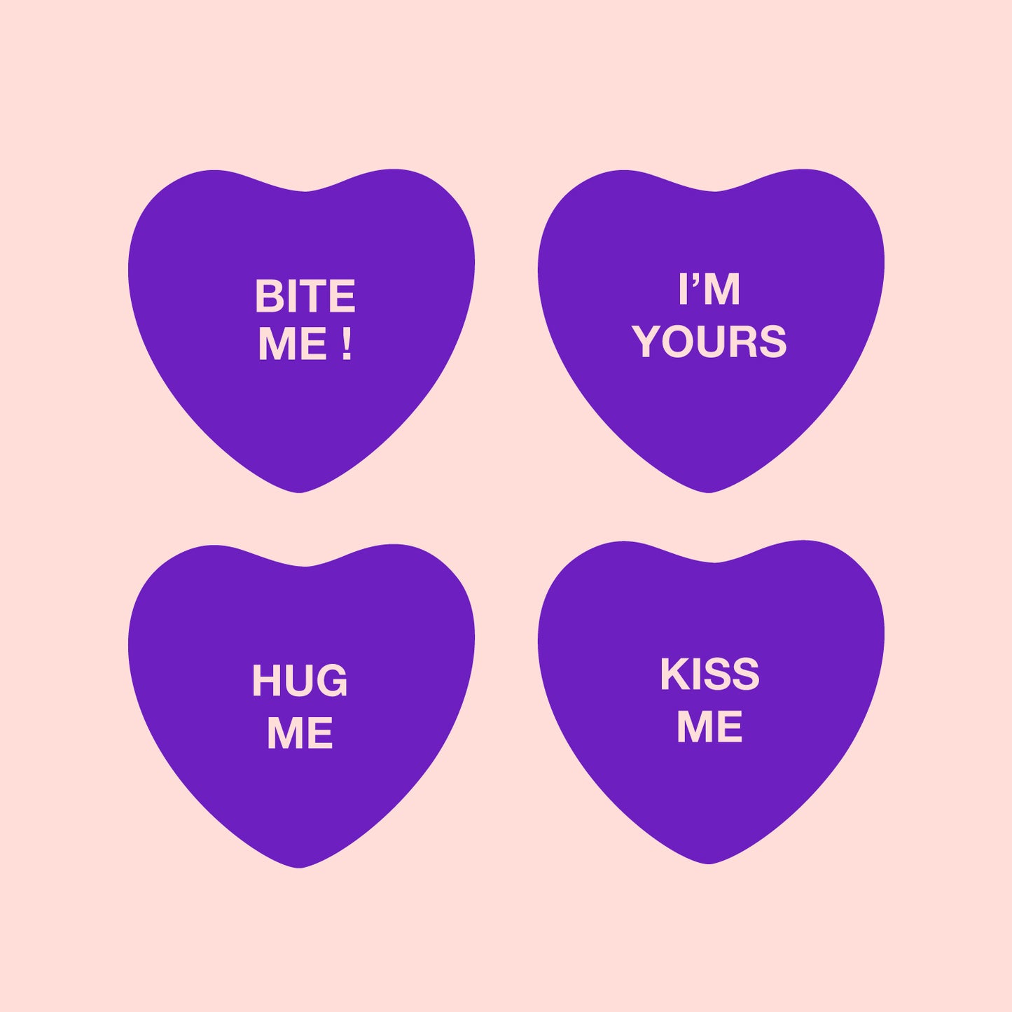 Set of 4 Valentines Day Vinyl Wall Art Decal - Assorted Heart Candies - 10" x 11" Each - Valentine’s Home Living Room Bedroom Fun Indoor Outdoor Apartment Coffee Shop Decor
