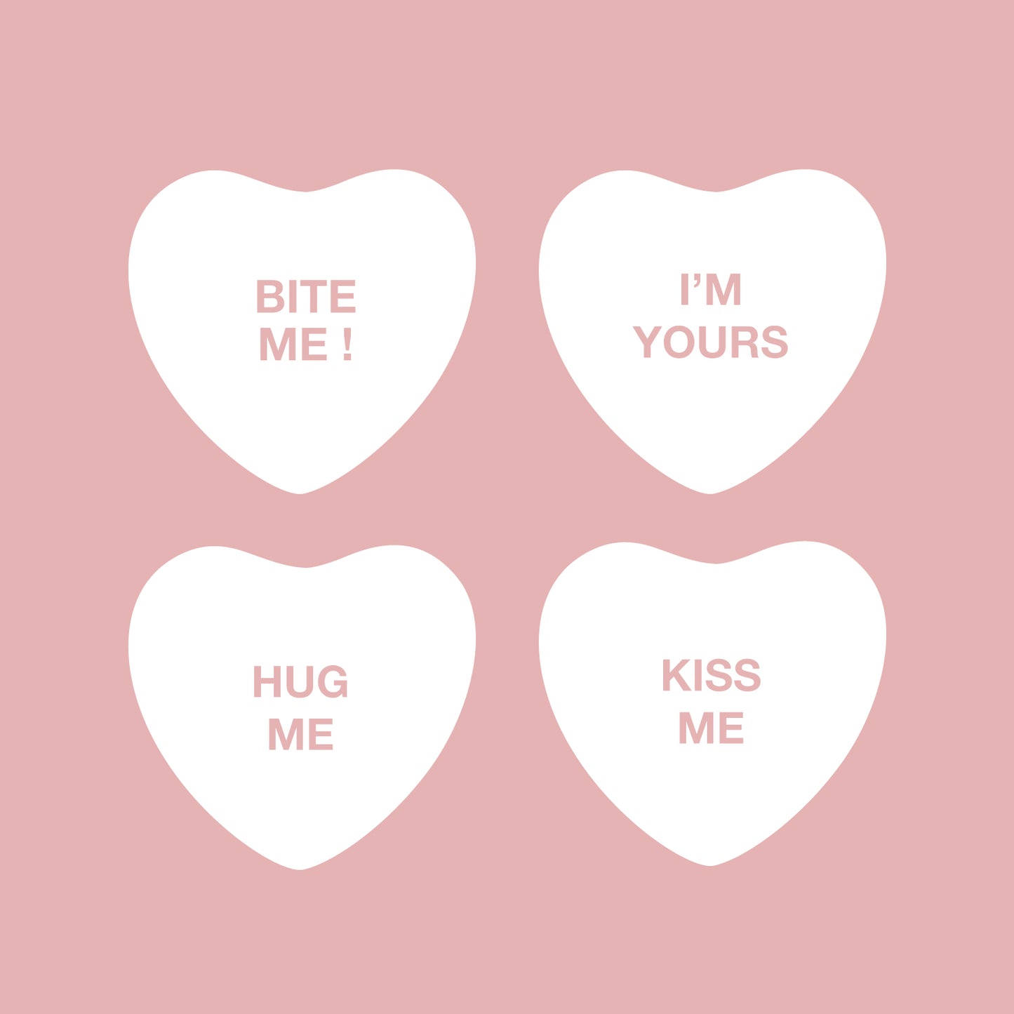 Set of 4 Valentines Day Vinyl Wall Art Decal - Assorted Heart Candies - 10" x 11" Each - Valentine’s Home Living Room Bedroom Fun Indoor Outdoor Apartment Coffee Shop Decor