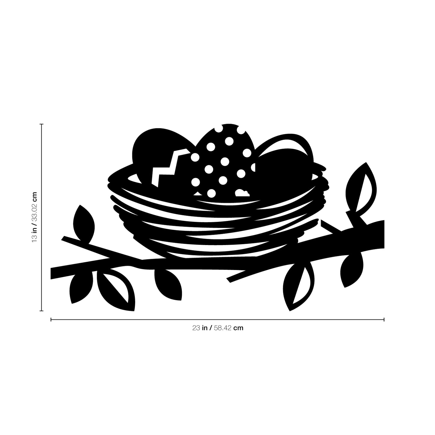 Easter Day Vinyl Wall Art Decal - Easter Egg Nest - 13" x 23" - Resurrection Sunday Pascha Holiday Modern Cute Home Living Room Bedroom Apartment Office Work Decor