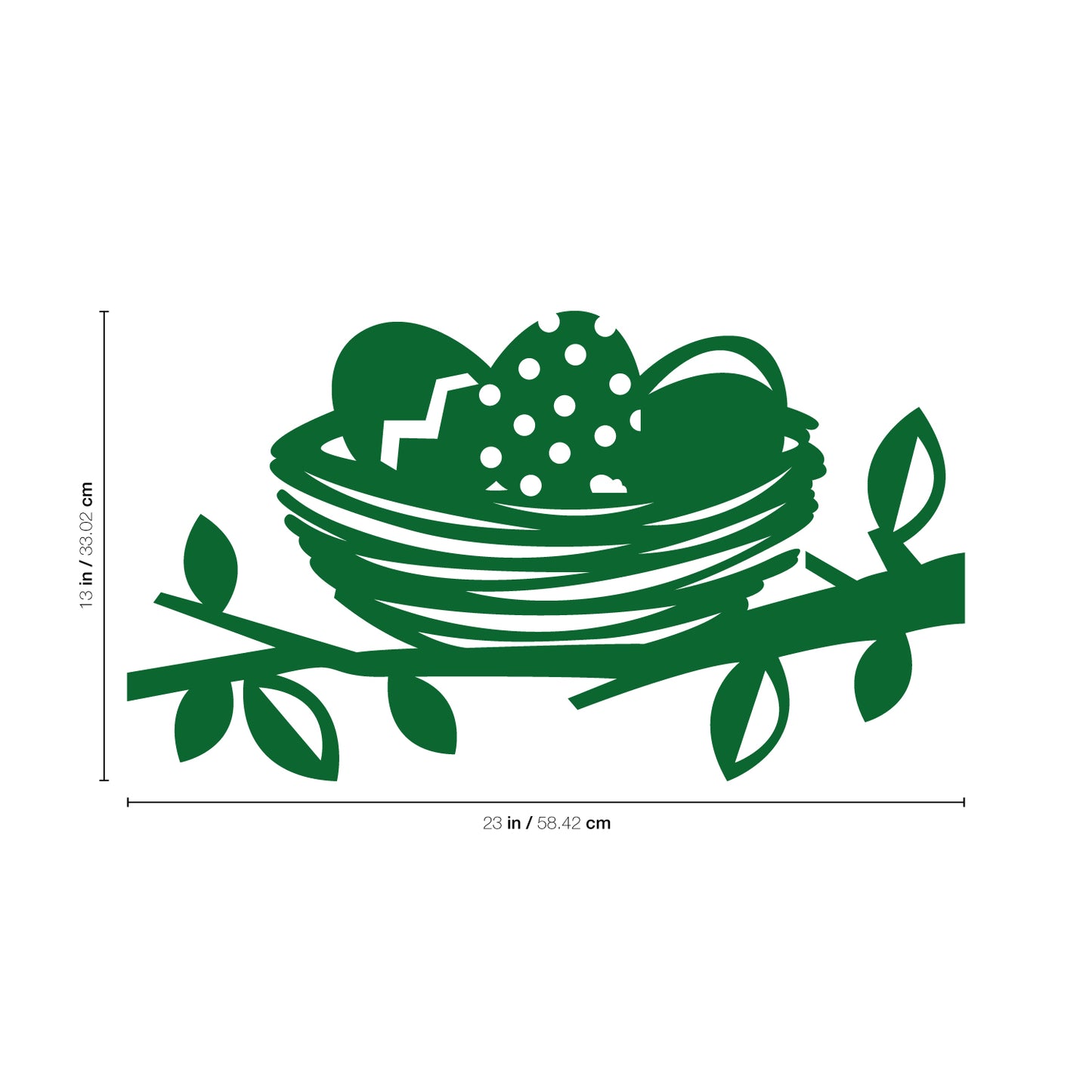 Easter Day Vinyl Wall Art Decal - Easter Egg Nest - 13" x 23" - Resurrection Sunday Pascha Holiday Modern Cute Home Living Room Bedroom Apartment Office Work Decor
