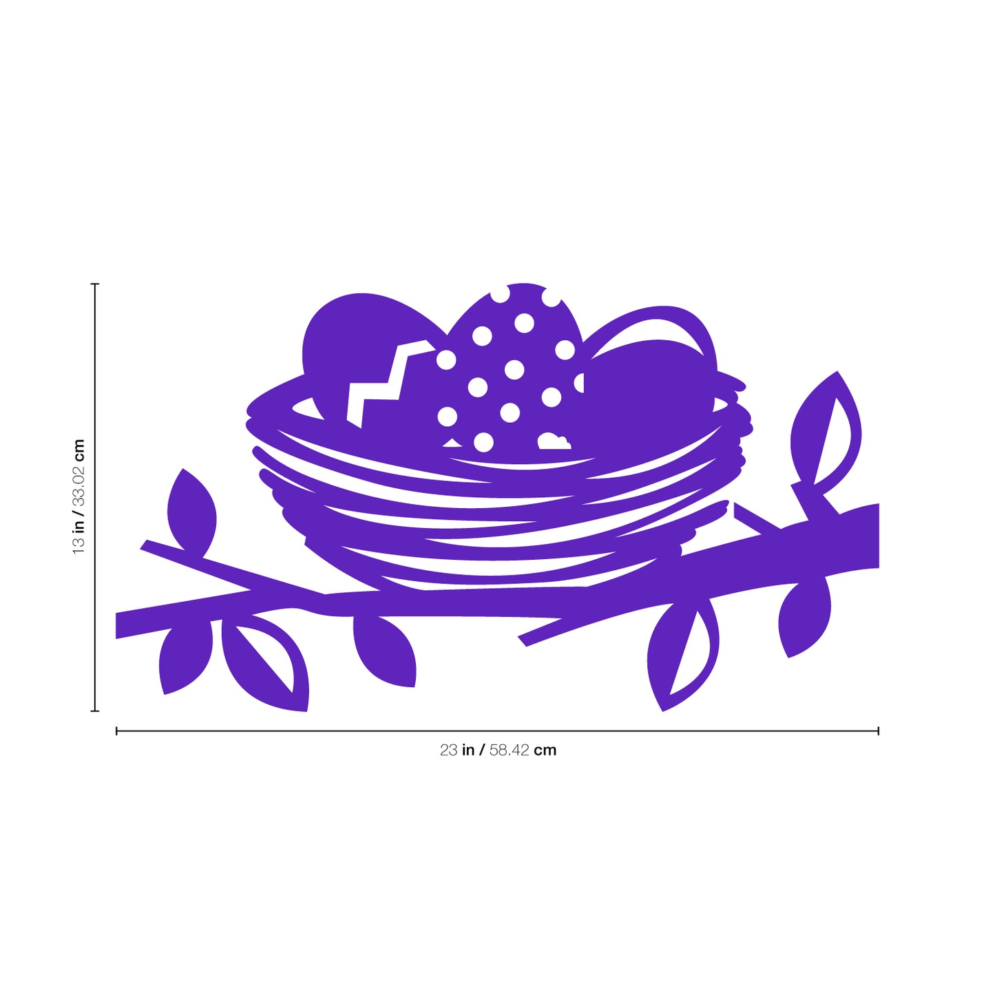Easter Day Vinyl Wall Art Decal - Easter Egg Nest - 13" x 23" - Resurrection Sunday Pascha Holiday Modern Cute Home Living Room Bedroom Apartment Office Work Decor