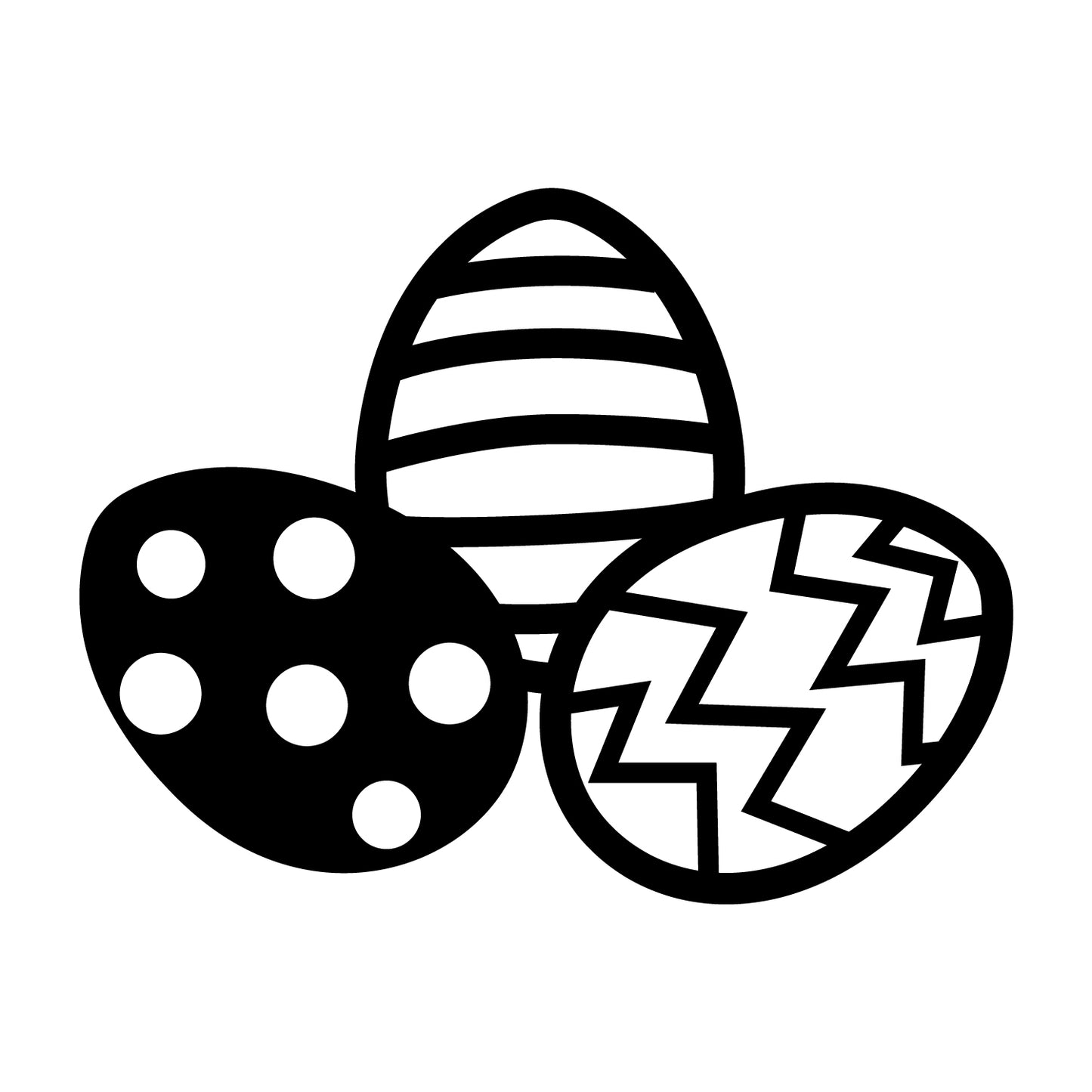 Easter Day Vinyl Wall Art Decal - 3 Easter Eggs - 17" x 22.5" - Resurrection Sunday Pascha Holiday Modern Cute Home Living Room Bedroom Apartment Office Work Nursery Decor