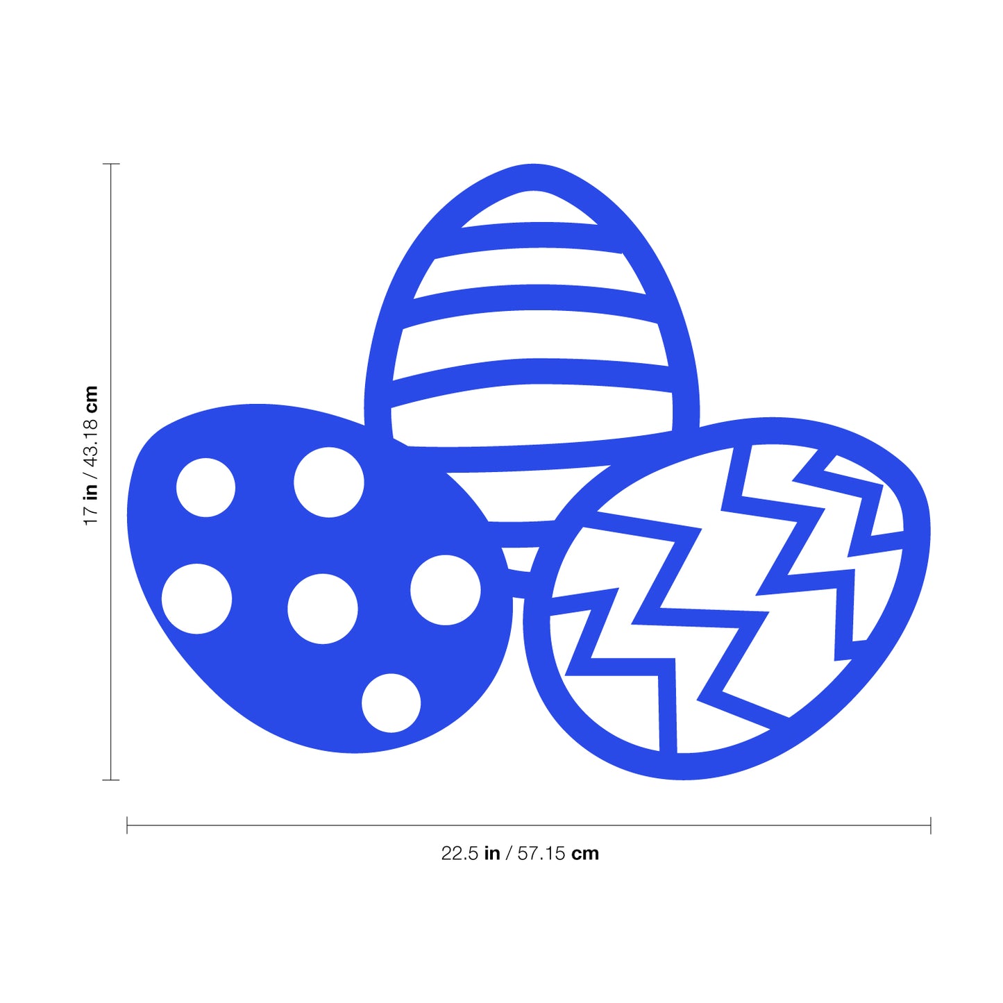 Easter Day Vinyl Wall Art Decal - 3 Easter Eggs - 17" x 22.5" - Resurrection Sunday Pascha Holiday Modern Cute Home Living Room Bedroom Apartment Office Work Nursery Decor