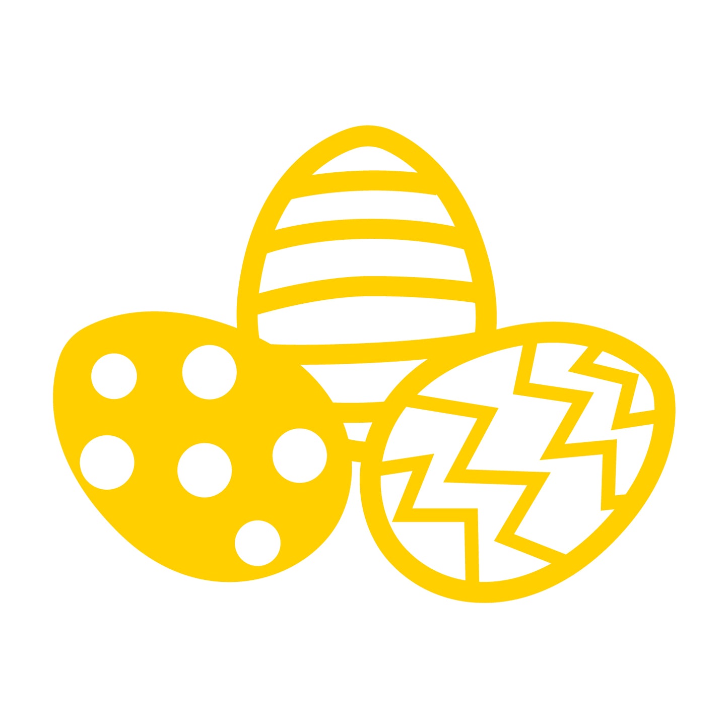 Easter Day Vinyl Wall Art Decal - 3 Easter Eggs - 17" x 22.5" - Resurrection Sunday Pascha Holiday Modern Cute Home Living Room Bedroom Apartment Office Work Nursery Decor
