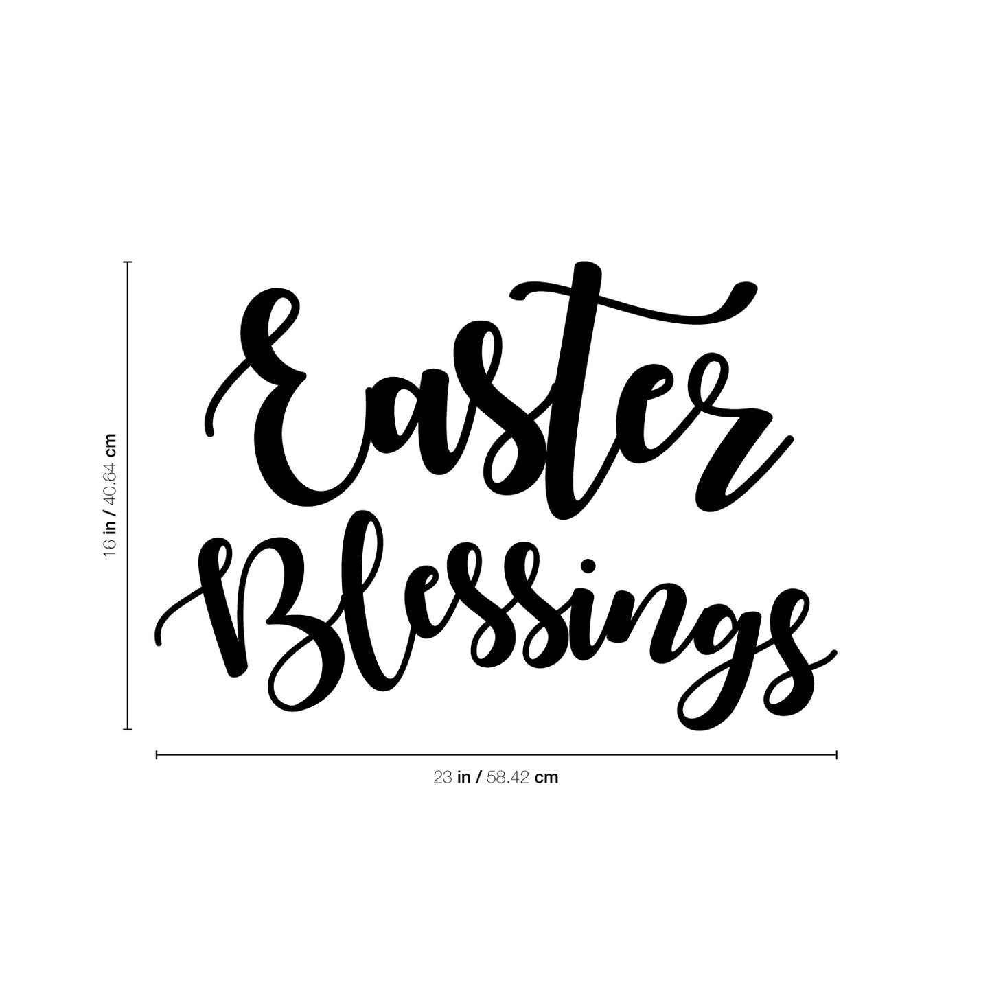 Easter Day Vinyl Wall Art Decal - Easter Blessings - 16" x 23" - Resurrection Sunday Pascha Holiday Church Home Living Room Bedroom Apartment Nursery Office Work Decor
