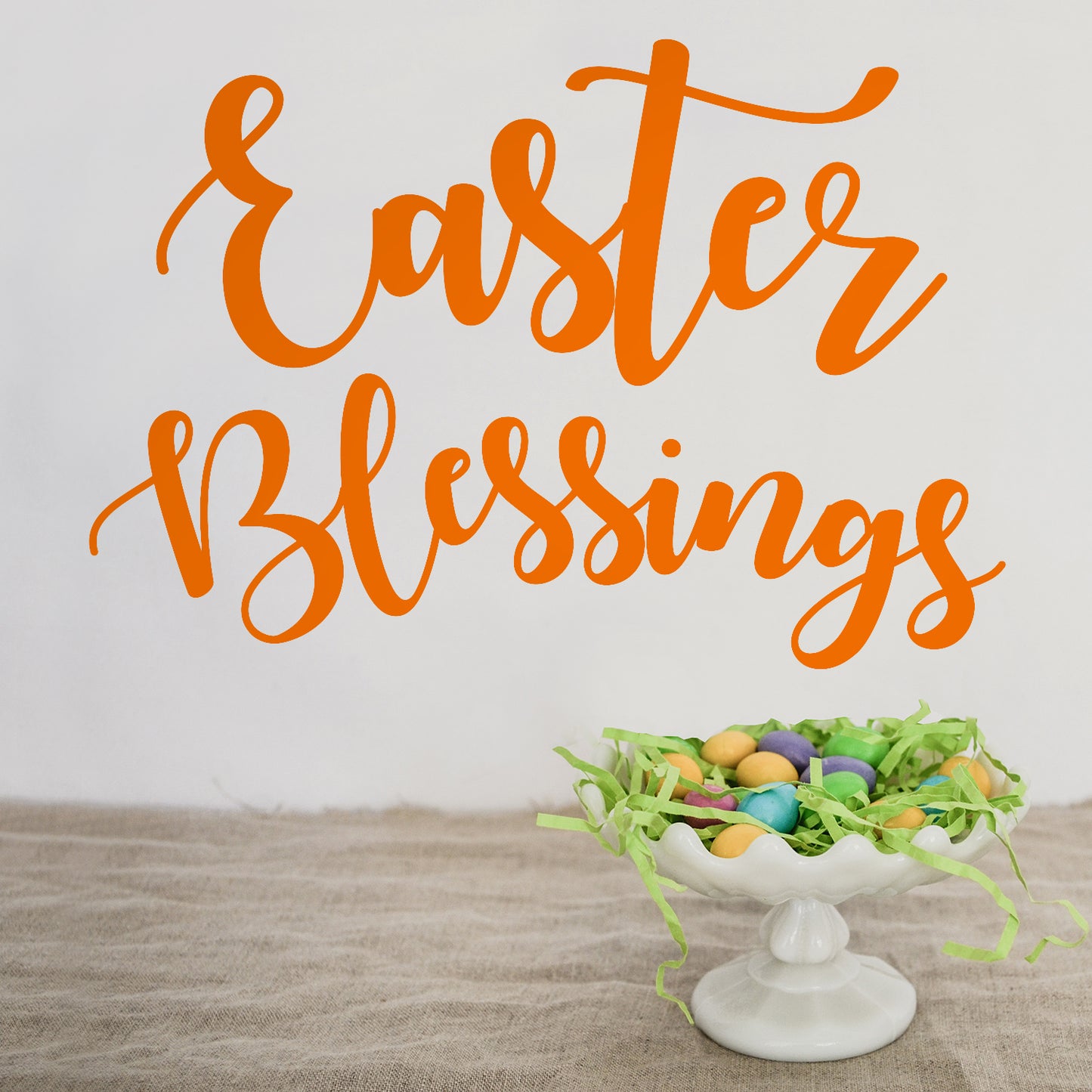Easter Day Vinyl Wall Art Decal - Easter Blessings - 16" x 23" - Resurrection Sunday Pascha Holiday Church Home Living Room Bedroom Apartment Nursery Office Work Decor