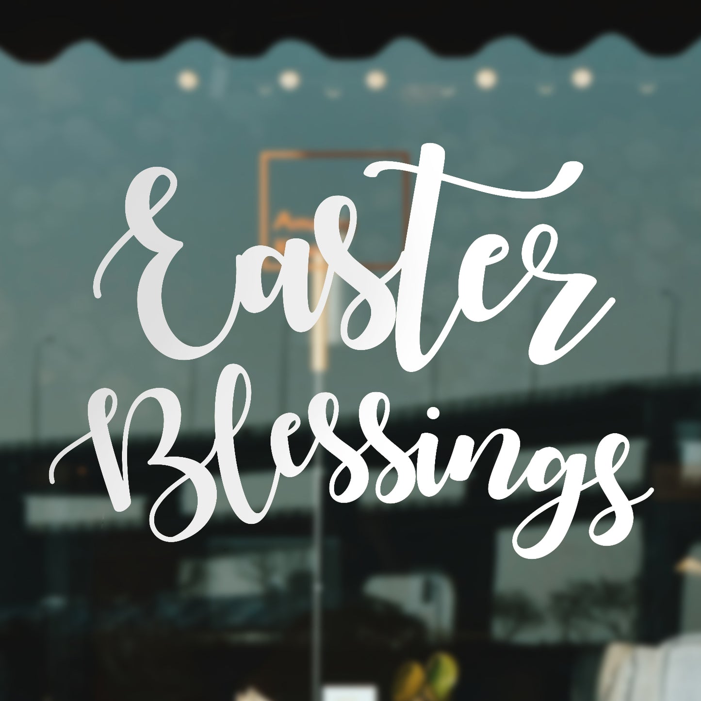 Easter Day Vinyl Wall Art Decal - Easter Blessings - 16" x 23" - Resurrection Sunday Pascha Holiday Church Home Living Room Bedroom Apartment Nursery Office Work Decor