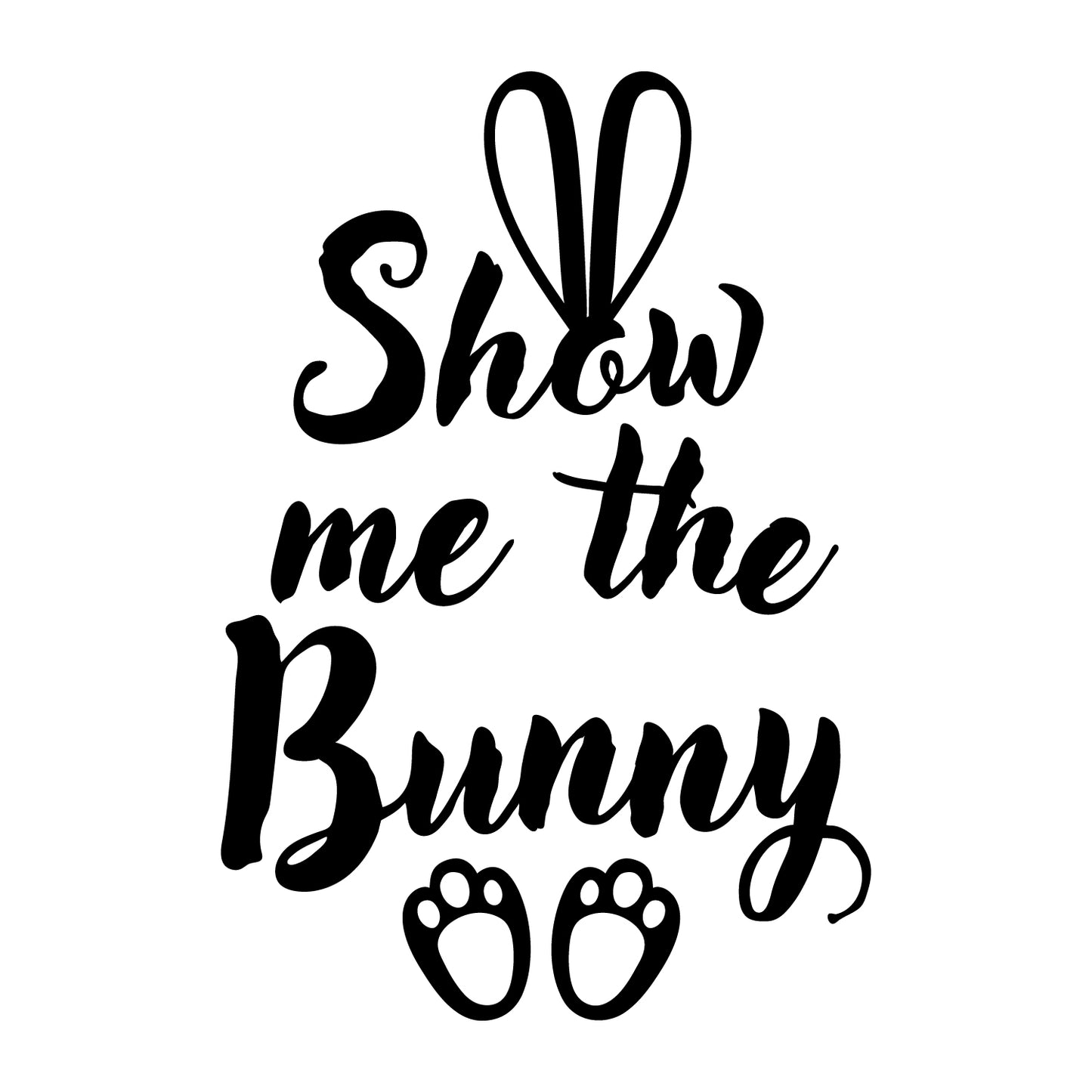 Easter Day Vinyl Wall Art Decal - Show Me The Bunny - 22.5" x 15" - Ears and Feet Resurrection Sunday Pascha Holiday Modern Cute Home Living Room Bedroom Apartment Nursery Decor