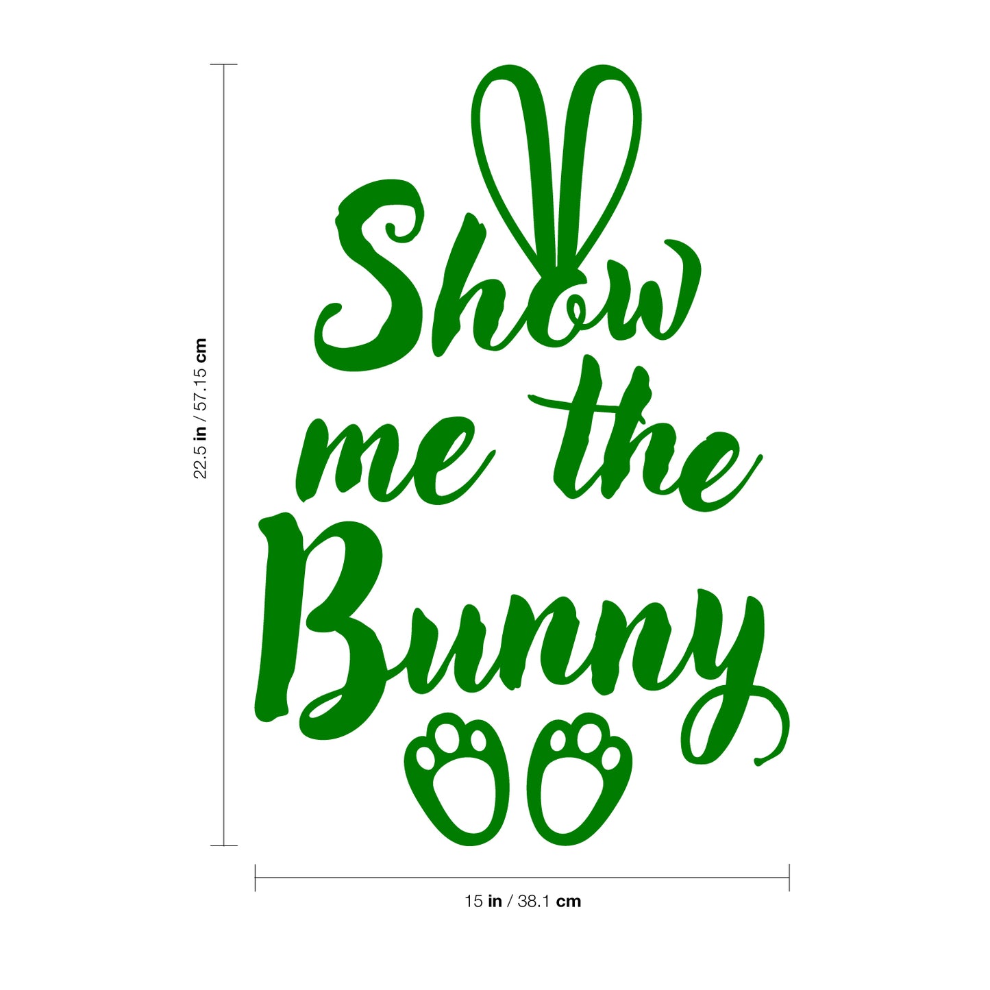 Easter Day Vinyl Wall Art Decal - Show Me The Bunny - 22.5" x 15" - Ears and Feet Resurrection Sunday Pascha Holiday Modern Cute Home Living Room Bedroom Apartment Nursery Decor