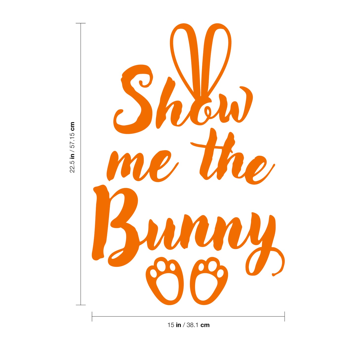 Easter Day Vinyl Wall Art Decal - Show Me The Bunny - 22.5" x 15" - Ears and Feet Resurrection Sunday Pascha Holiday Modern Cute Home Living Room Bedroom Apartment Nursery Decor