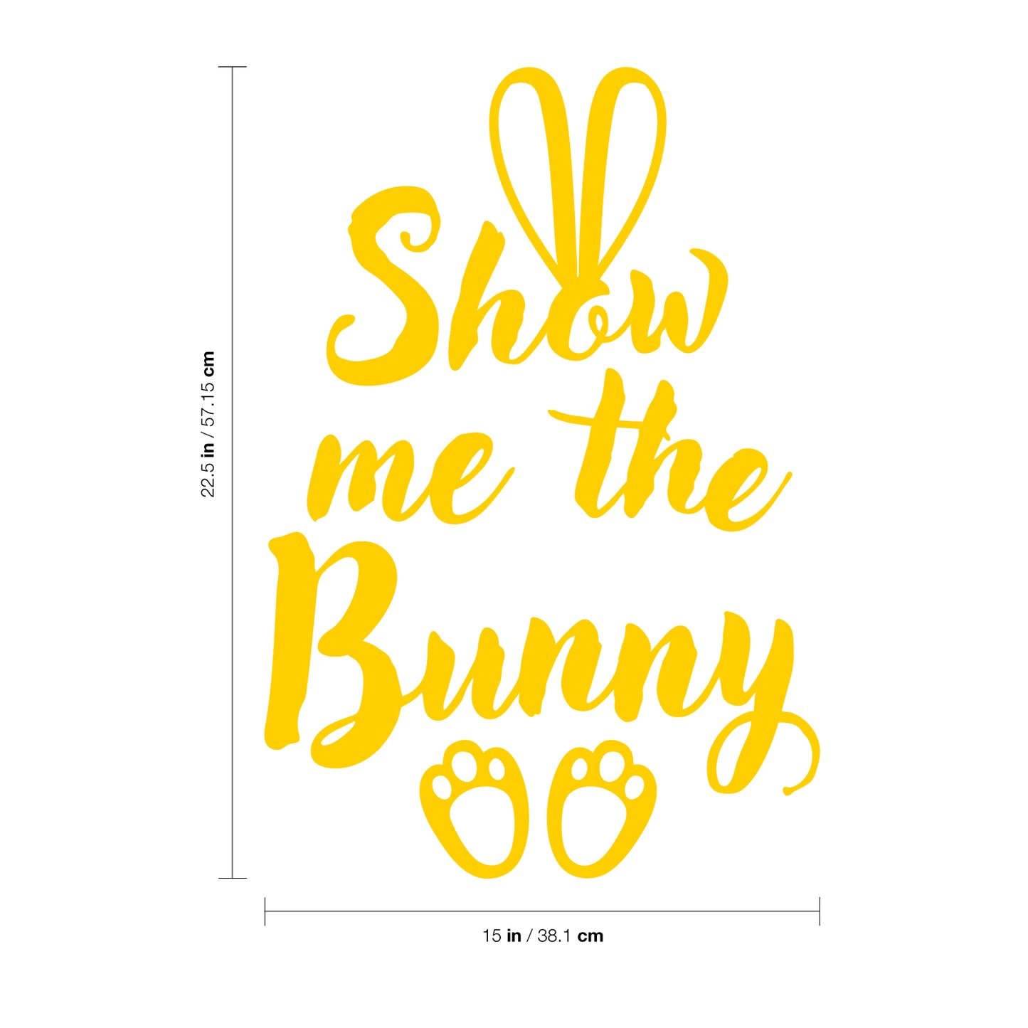 Easter Day Vinyl Wall Art Decal - Show Me The Bunny - 22.5" x 15" - Ears and Feet Resurrection Sunday Pascha Holiday Modern Cute Home Living Room Bedroom Apartment Nursery Decor