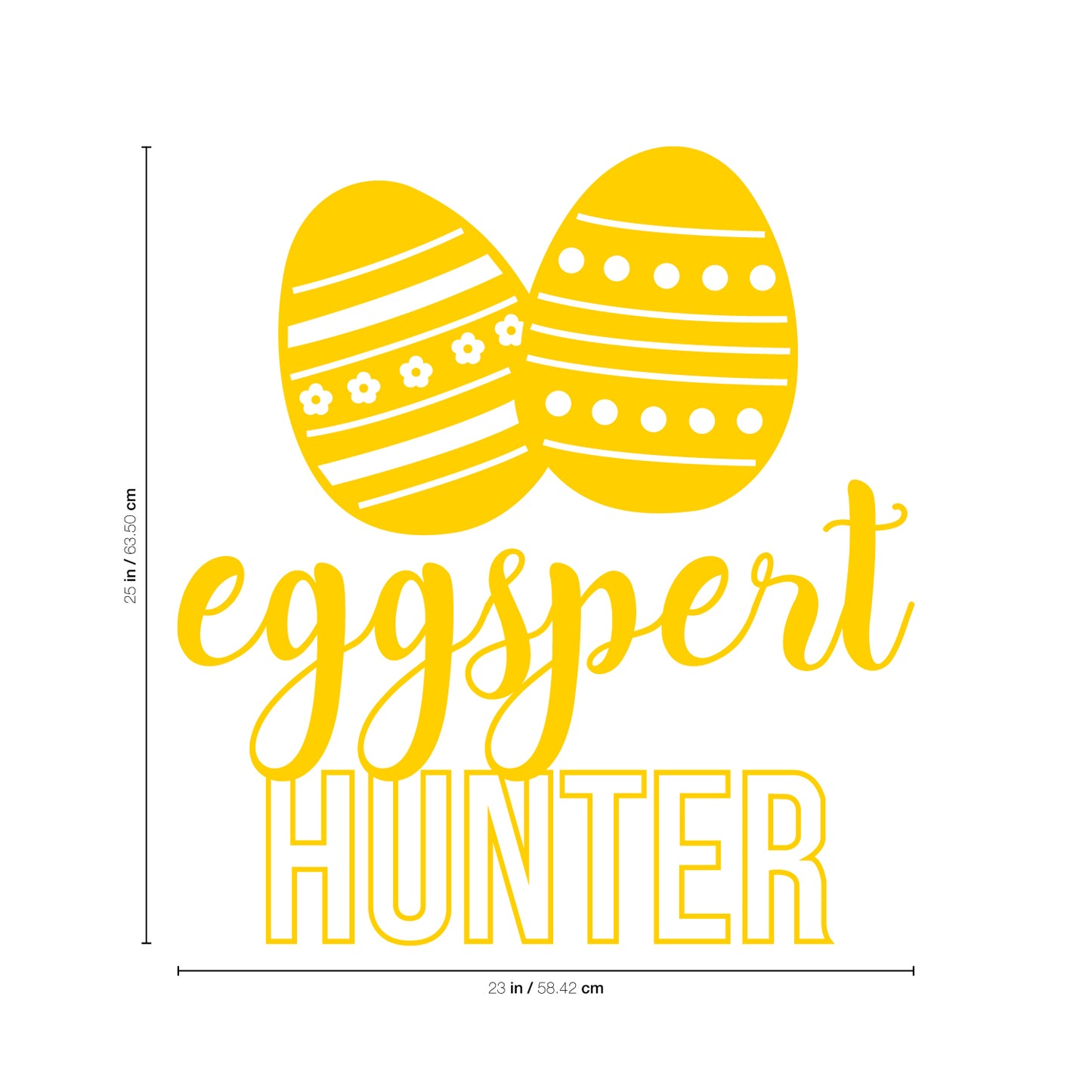 Easter Day Vinyl Wall Art Decal - Eggspert Hunter - 25" x 23" - Eggs Resurrection Sunday Pascha Holiday Modern Cute Home Living Room Bedroom Apartment Nursery Playroom Decor
