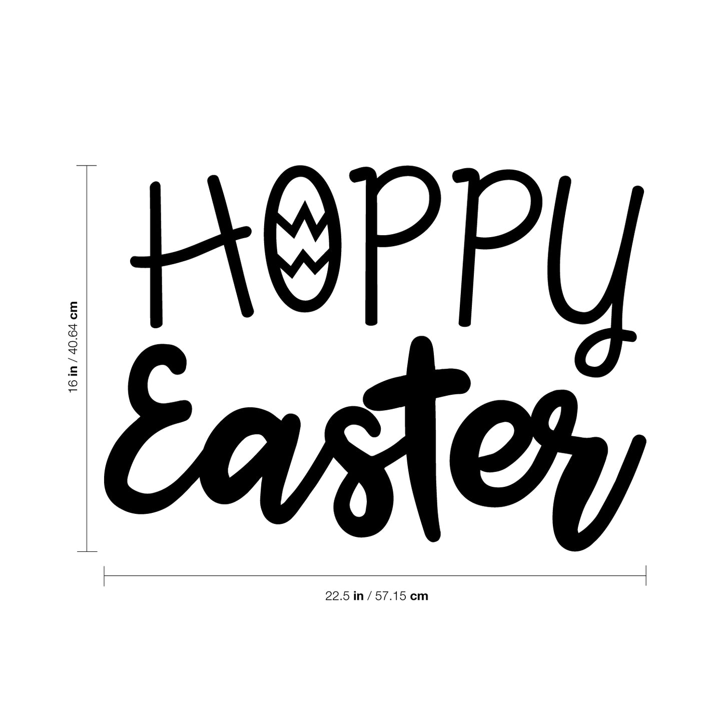 Easter Day Vinyl Wall Art Decal - Hoppy Easter - 16" x 22.5" - Resurrection Sunday Pascha Holiday Modern Church Home Living Room Bedroom Apartment Nursery Office Work Decor
