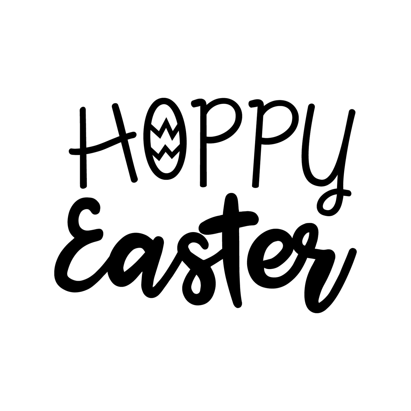 Easter Day Vinyl Wall Art Decal - Hoppy Easter - 16" x 22.5" - Resurrection Sunday Pascha Holiday Modern Church Home Living Room Bedroom Apartment Nursery Office Work Decor