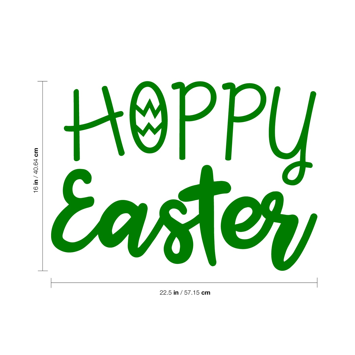 Easter Day Vinyl Wall Art Decal - Hoppy Easter - 16" x 22.5" - Resurrection Sunday Pascha Holiday Modern Church Home Living Room Bedroom Apartment Nursery Office Work Decor