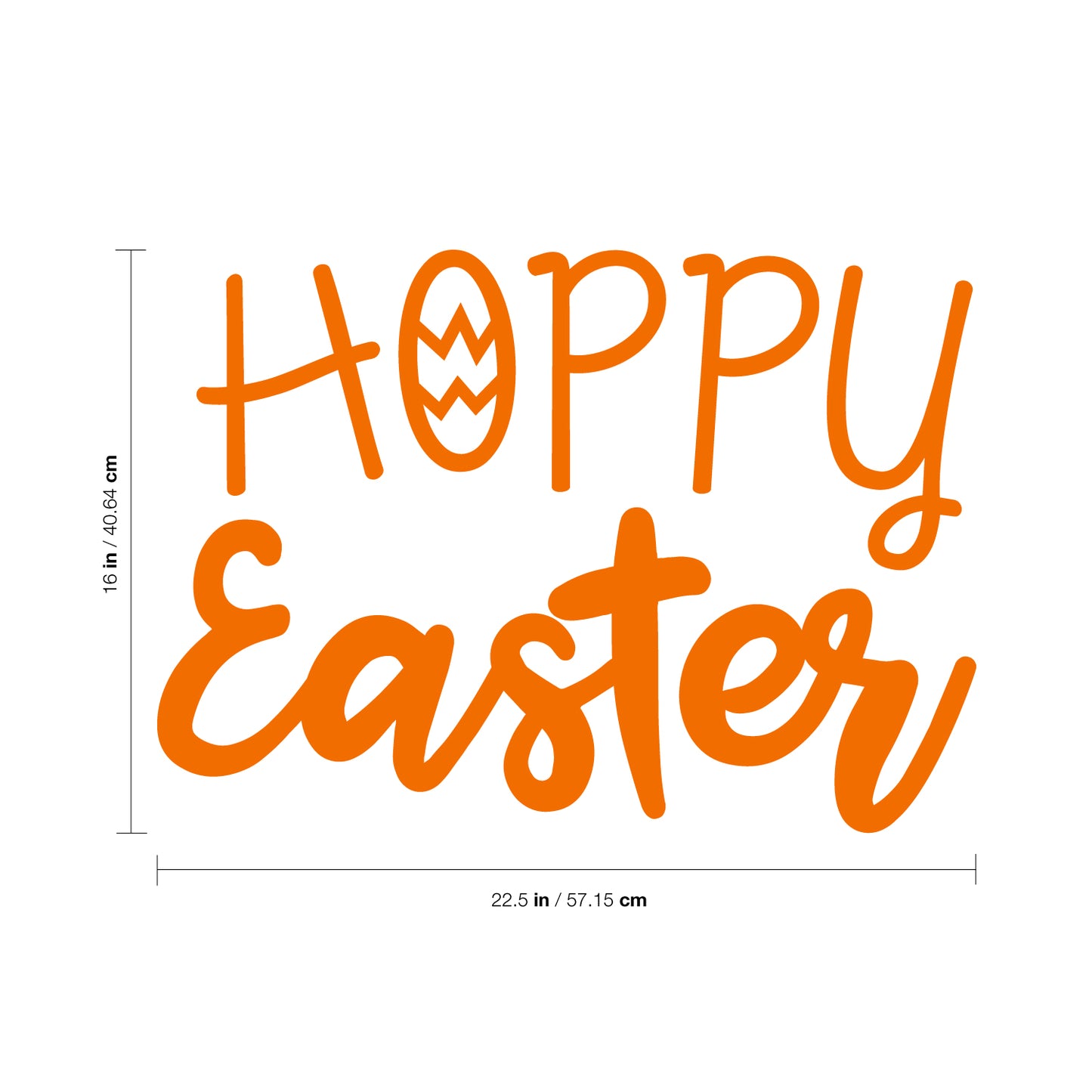 Easter Day Vinyl Wall Art Decal - Hoppy Easter - 16" x 22.5" - Resurrection Sunday Pascha Holiday Modern Church Home Living Room Bedroom Apartment Nursery Office Work Decor