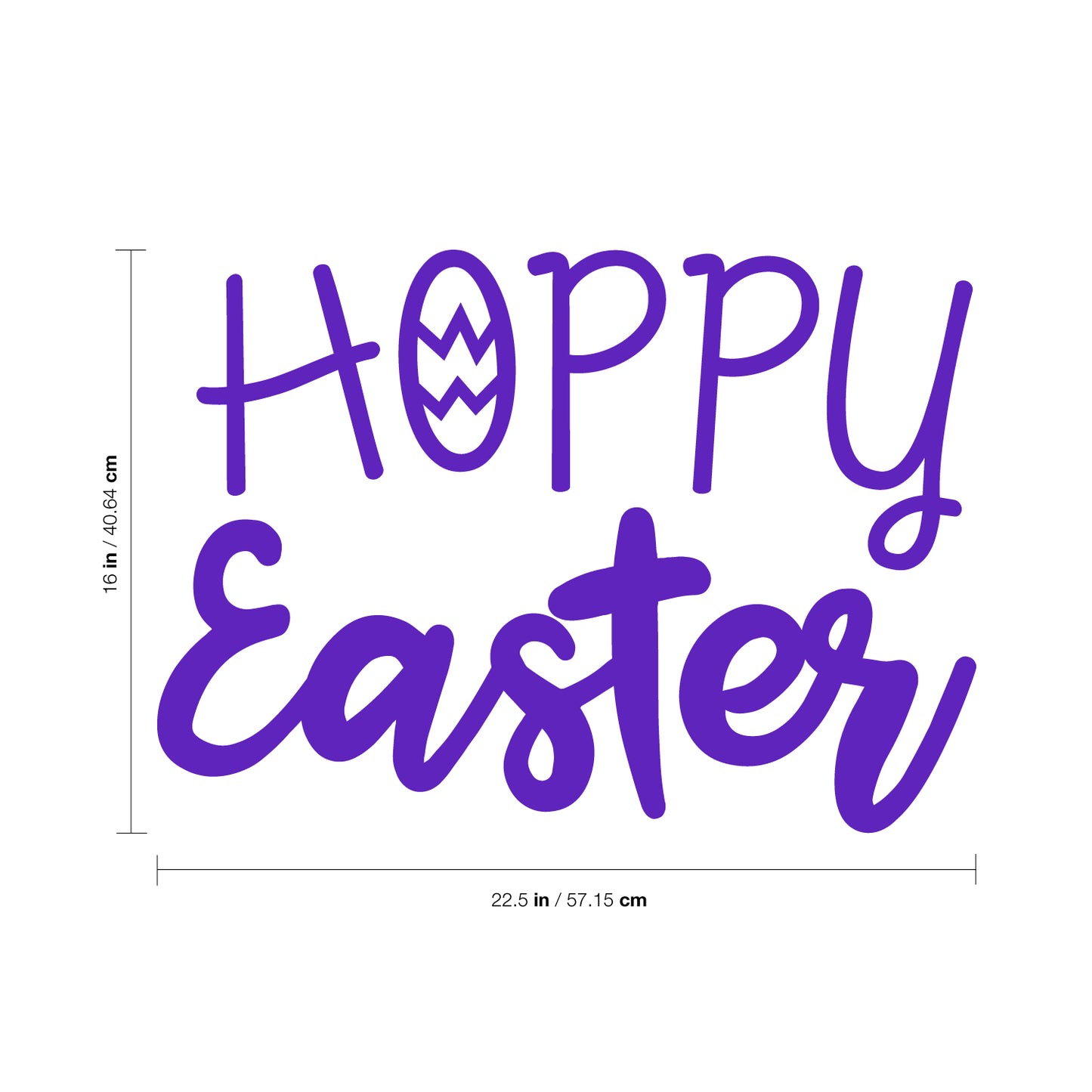Easter Day Vinyl Wall Art Decal - Hoppy Easter - 16" x 22.5" - Resurrection Sunday Pascha Holiday Modern Church Home Living Room Bedroom Apartment Nursery Office Work Decor