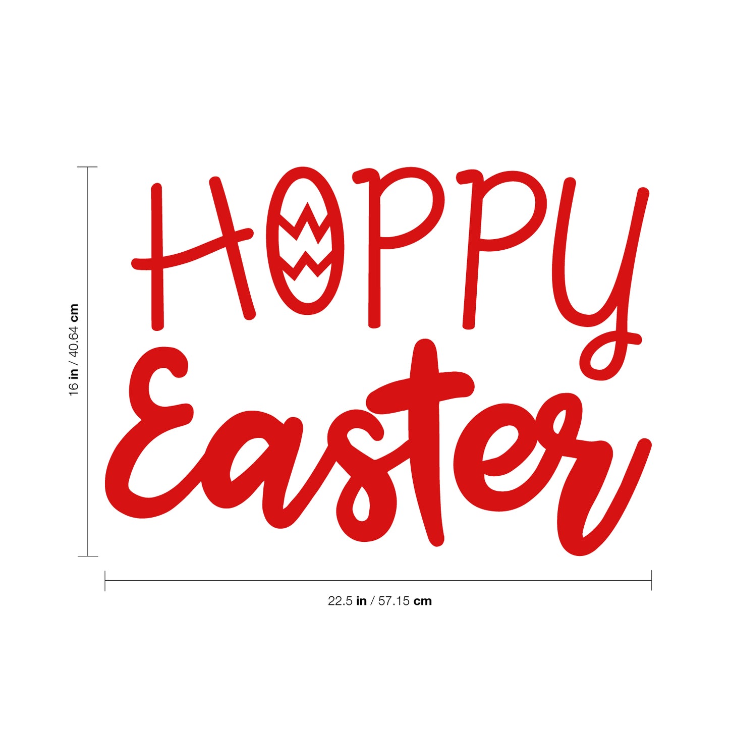 Easter Day Vinyl Wall Art Decal - Hoppy Easter - 16" x 22.5" - Resurrection Sunday Pascha Holiday Modern Church Home Living Room Bedroom Apartment Nursery Office Work Decor