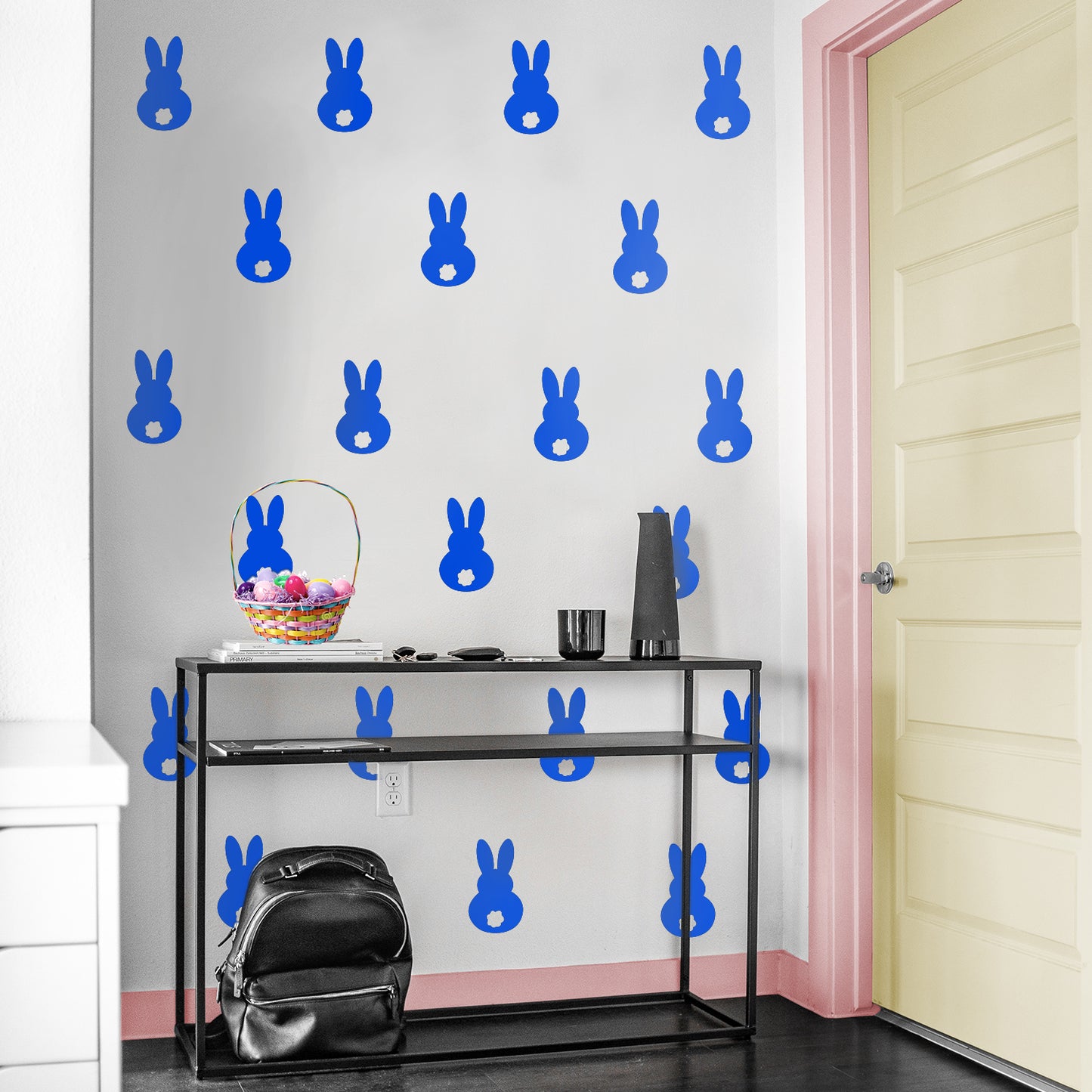 Set of 15 Easter Day Vinyl Wall Art Decals - Bunny Tails - 7" x 4" Each - Resurrection Sunday Pascha Holiday Cute Home Living Room Bedroom Apartment Office Work Nursery Decor