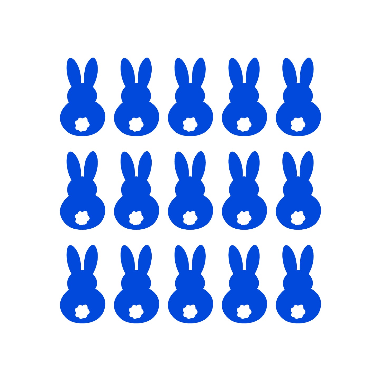 Set of 15 Easter Day Vinyl Wall Art Decals - Bunny Tails - 7" x 4" Each - Resurrection Sunday Pascha Holiday Cute Home Living Room Bedroom Apartment Office Work Nursery Decor