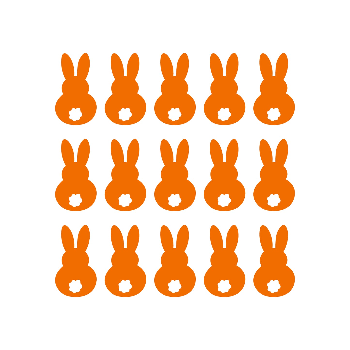 Set of 15 Easter Day Vinyl Wall Art Decals - Bunny Tails - 7" x 4" Each - Resurrection Sunday Pascha Holiday Cute Home Living Room Bedroom Apartment Office Work Nursery Decor