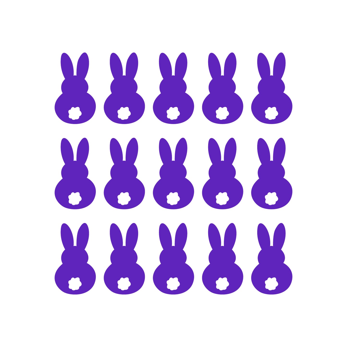 Set of 15 Easter Day Vinyl Wall Art Decals - Bunny Tails - 7" x 4" Each - Resurrection Sunday Pascha Holiday Cute Home Living Room Bedroom Apartment Office Work Nursery Decor