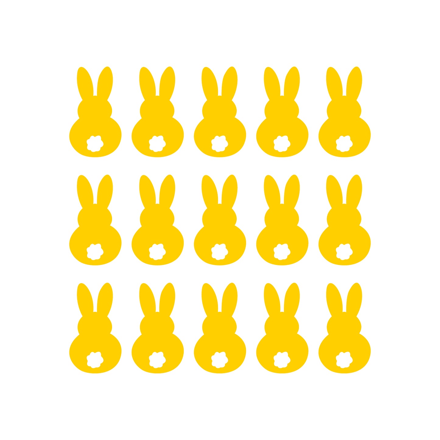 Set of 15 Easter Day Vinyl Wall Art Decals - Bunny Tails - 7" x 4" Each - Resurrection Sunday Pascha Holiday Cute Home Living Room Bedroom Apartment Office Work Nursery Decor